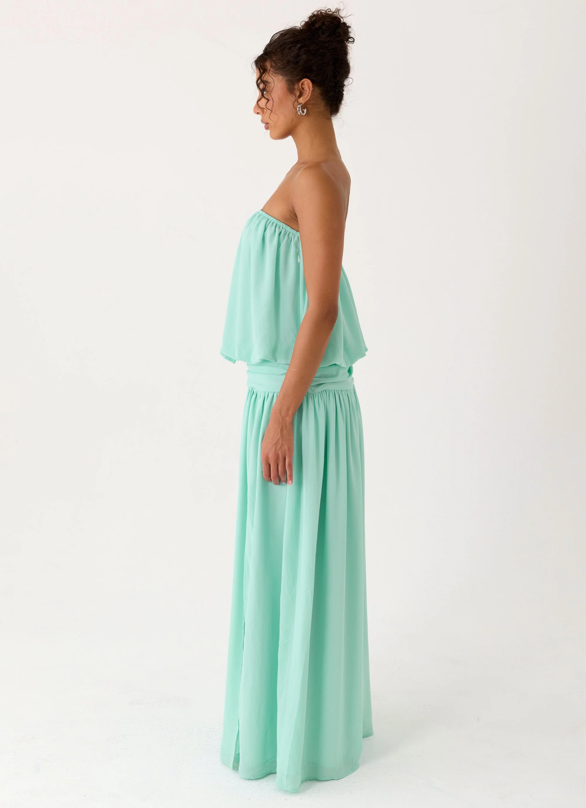 Lioras Strapless Maxi Dress - Aqua - Image 2