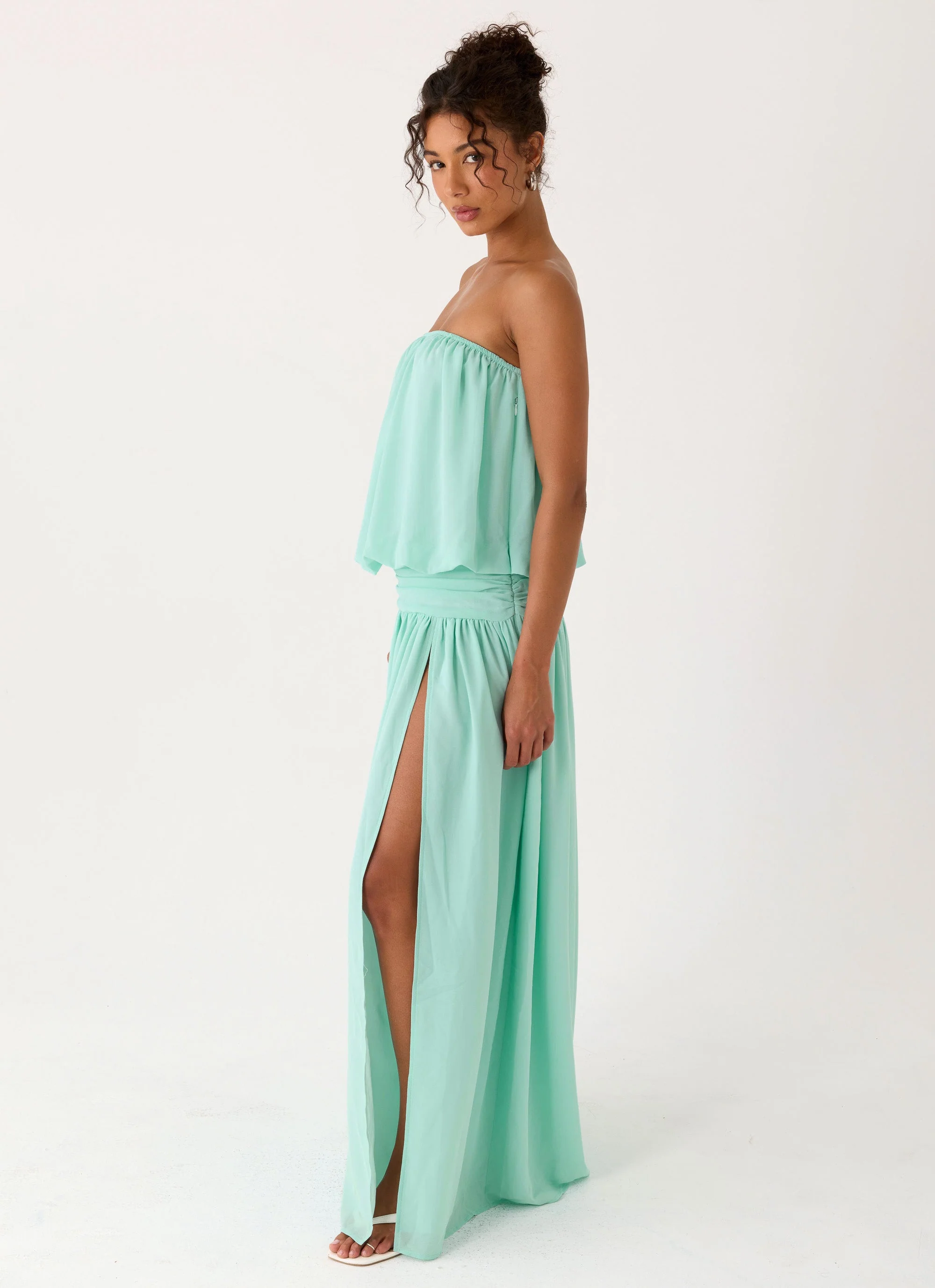 Lioras Strapless Maxi Dress - Aqua - Image 3