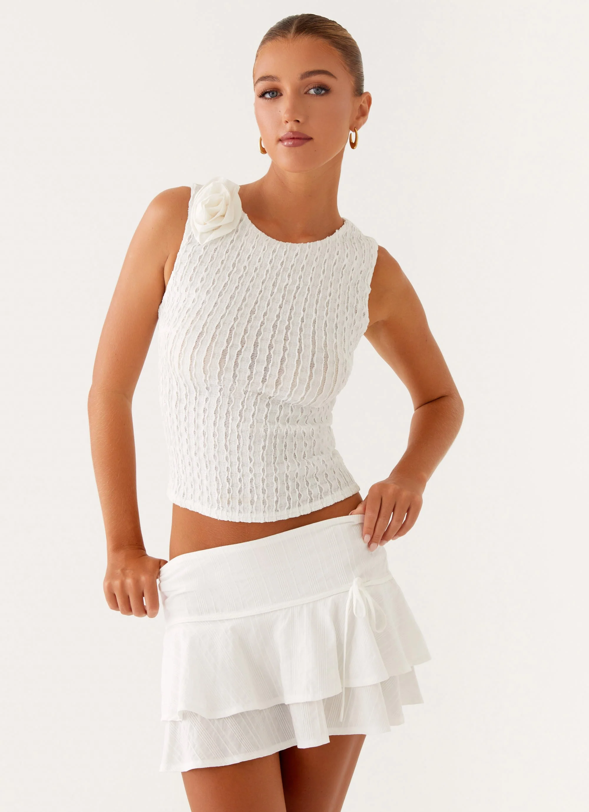 Lisbon Mini Skirt - White - Image 6