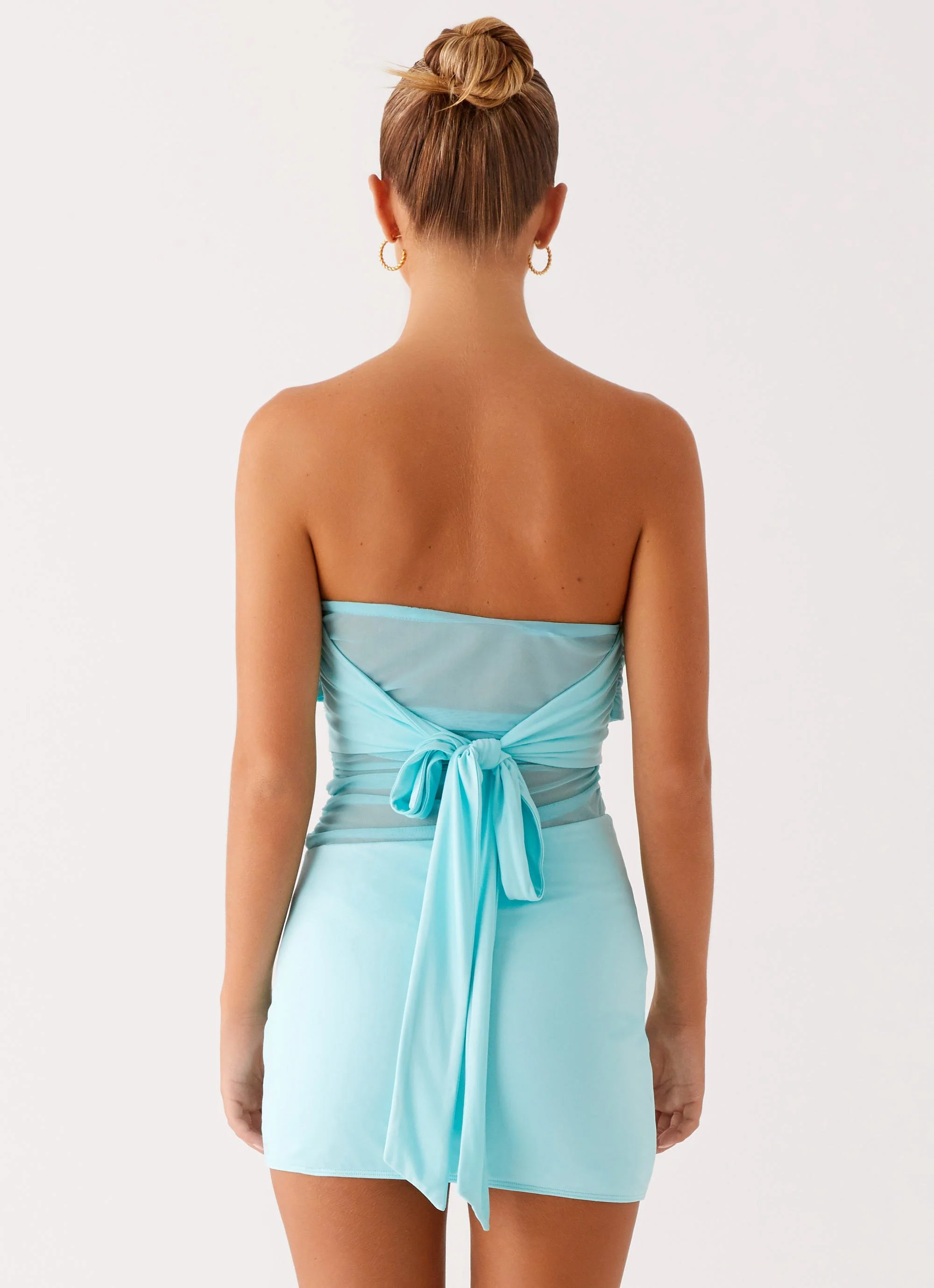 Lita Twist Mini Dress - Turquoise - Image 4