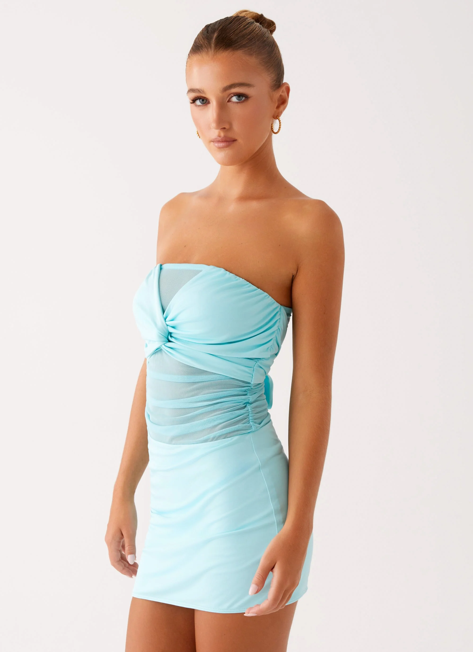 Lita Twist Mini Dress - Turquoise - Image 6