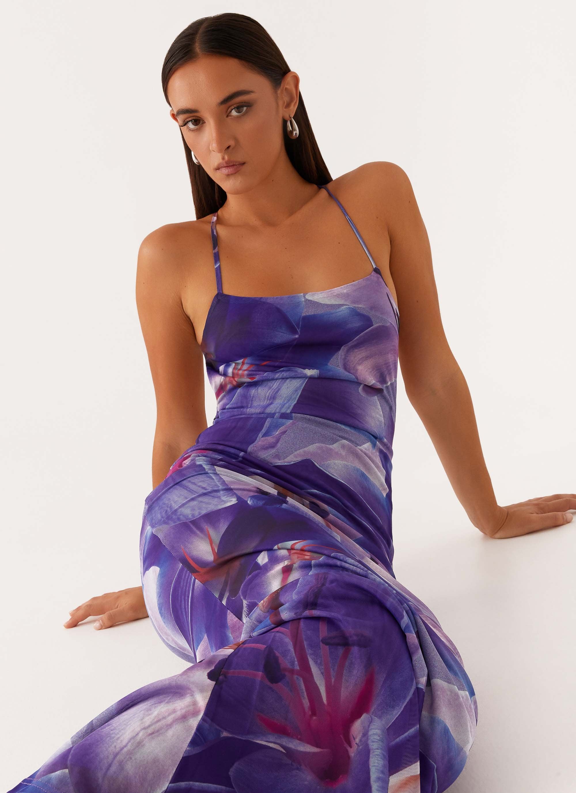 Livia Maxi Dress - Purple White Lilly - Image 2
