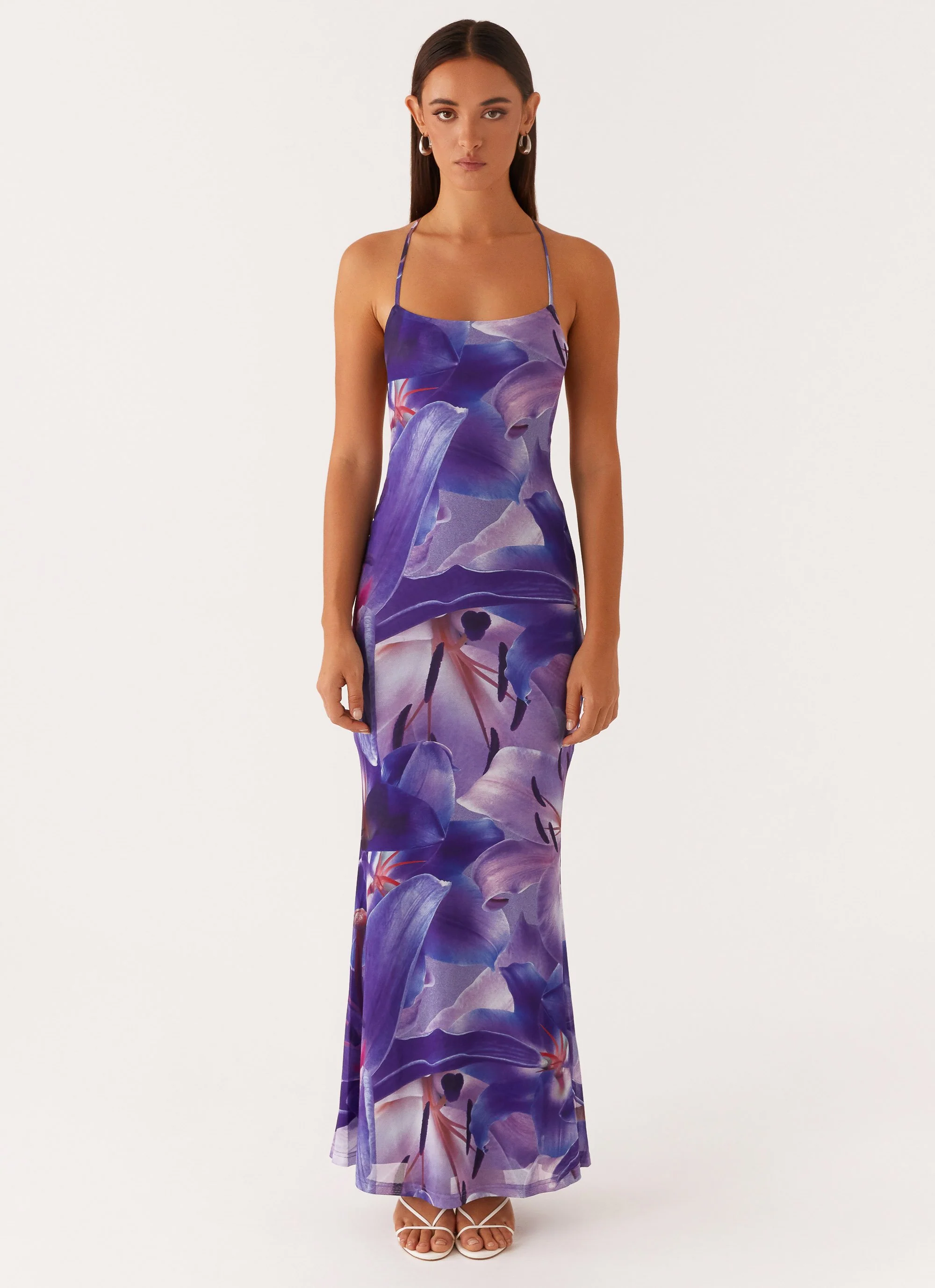 Livia Maxi Dress - Purple White Lilly - Image 6