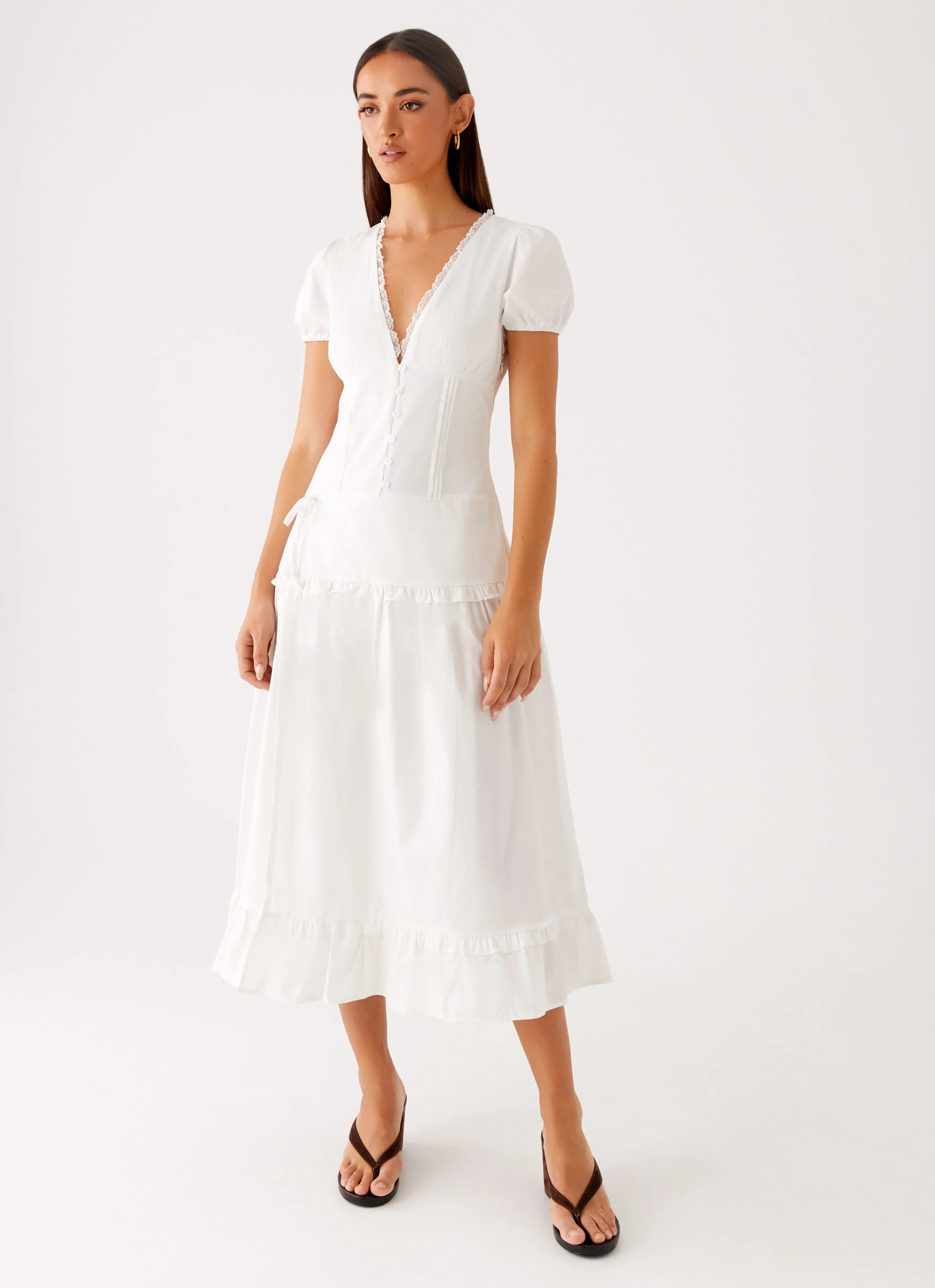 London Midi Dress - White - Image 4