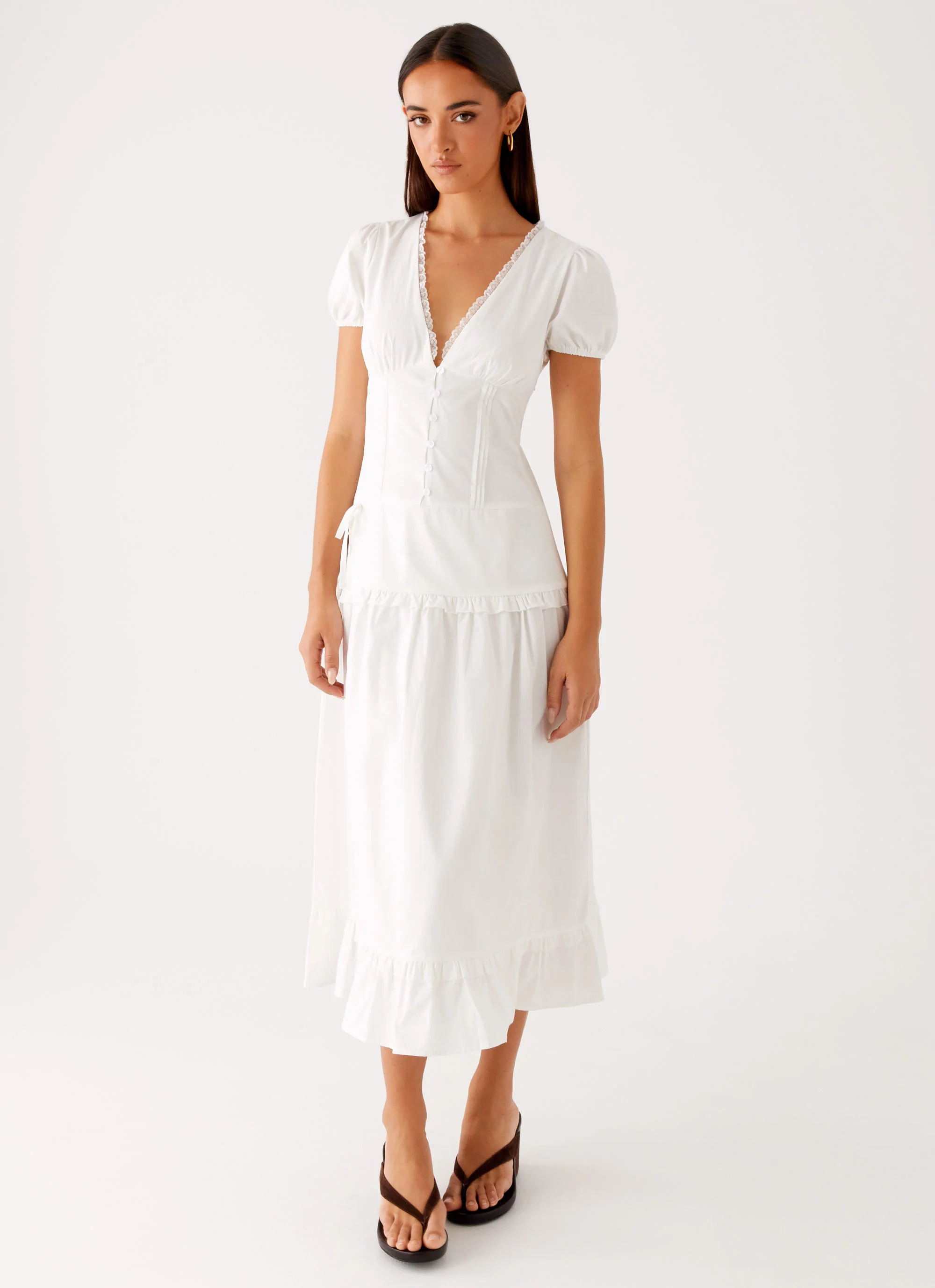 London Midi Dress - White - Image 5
