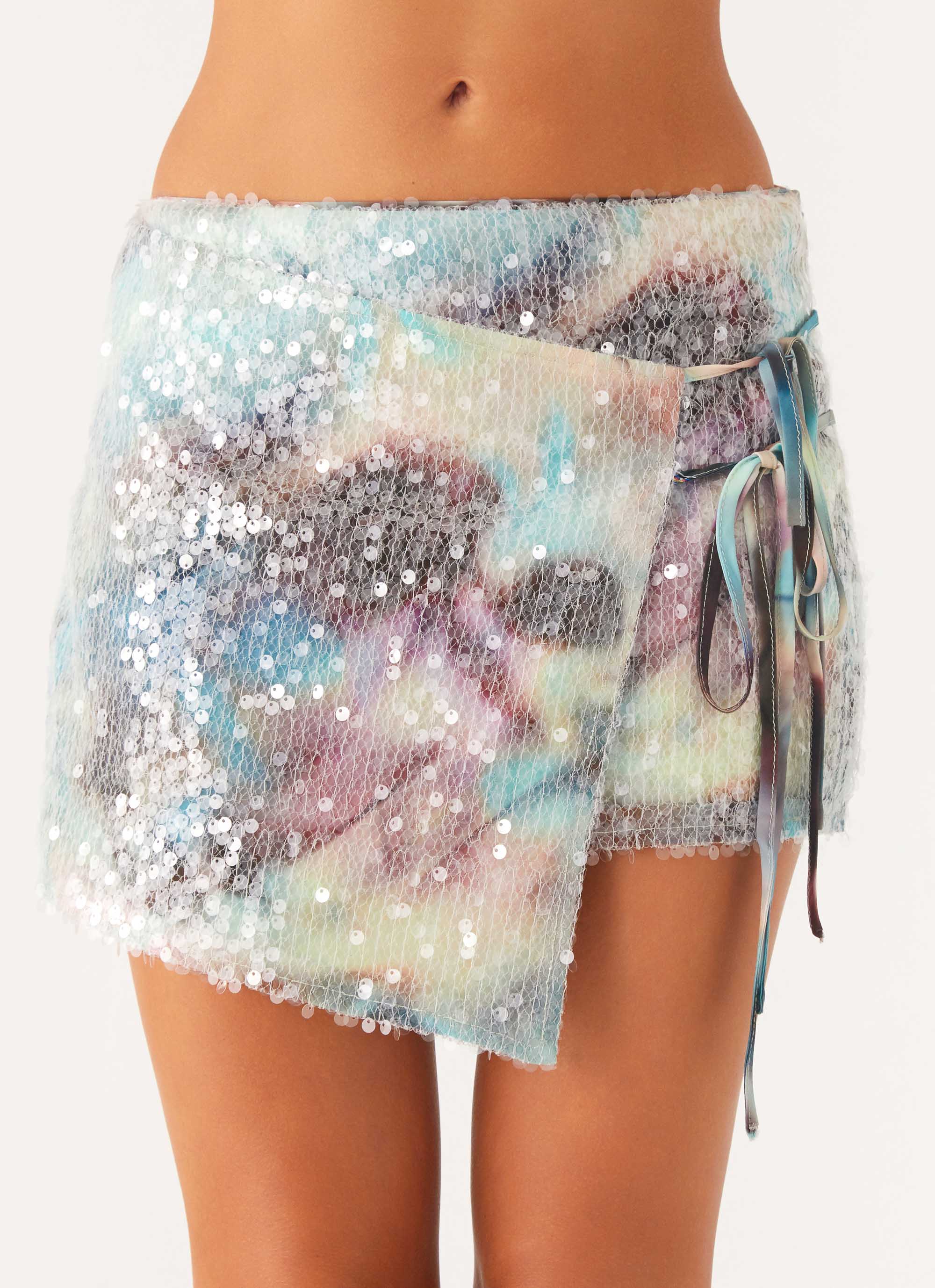 Loranza Sequin Mini Skirt - Sea Splash - Image 5