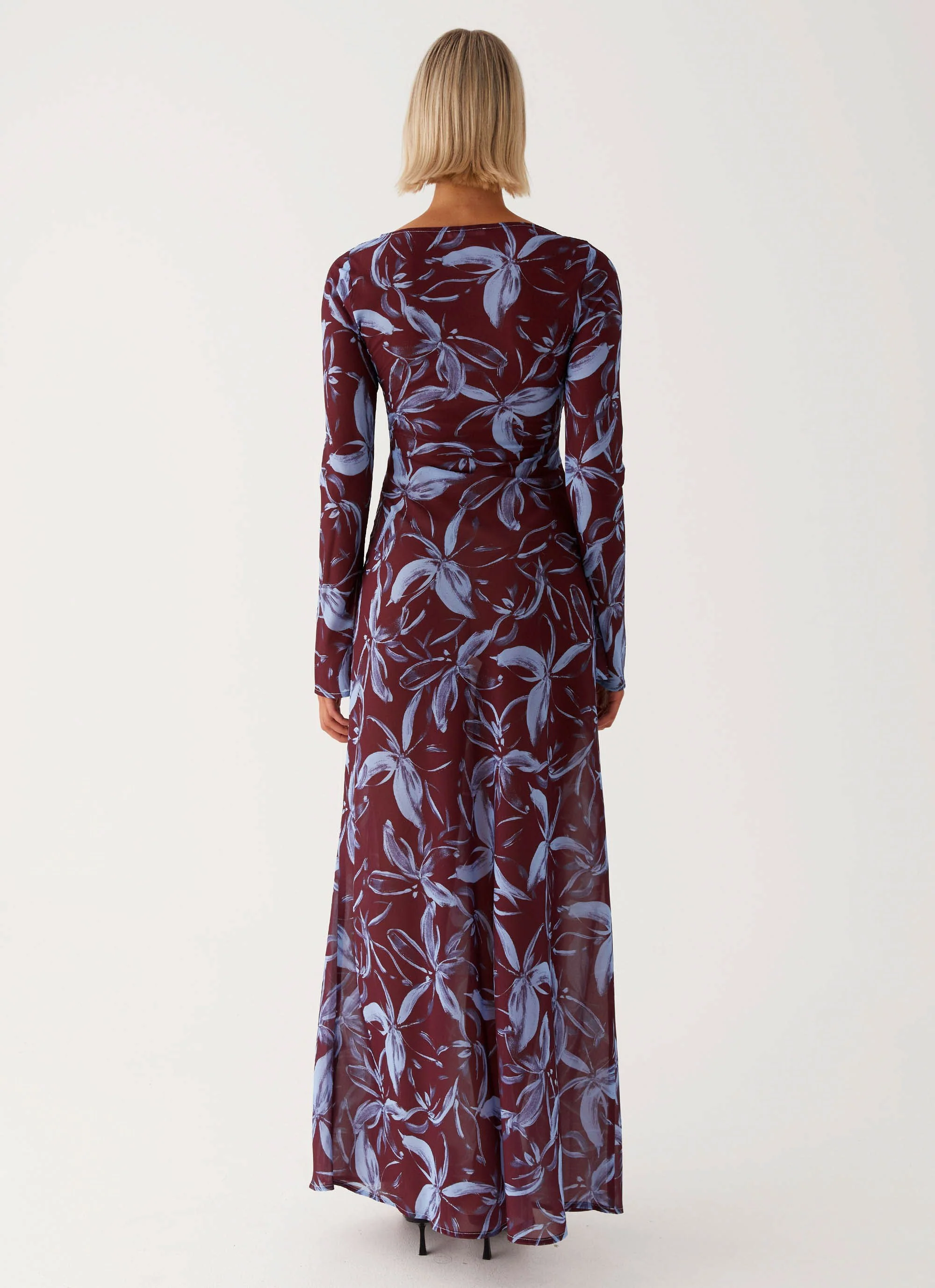 Lorde Maxi Dress - Brown Purple Floral - Image 5