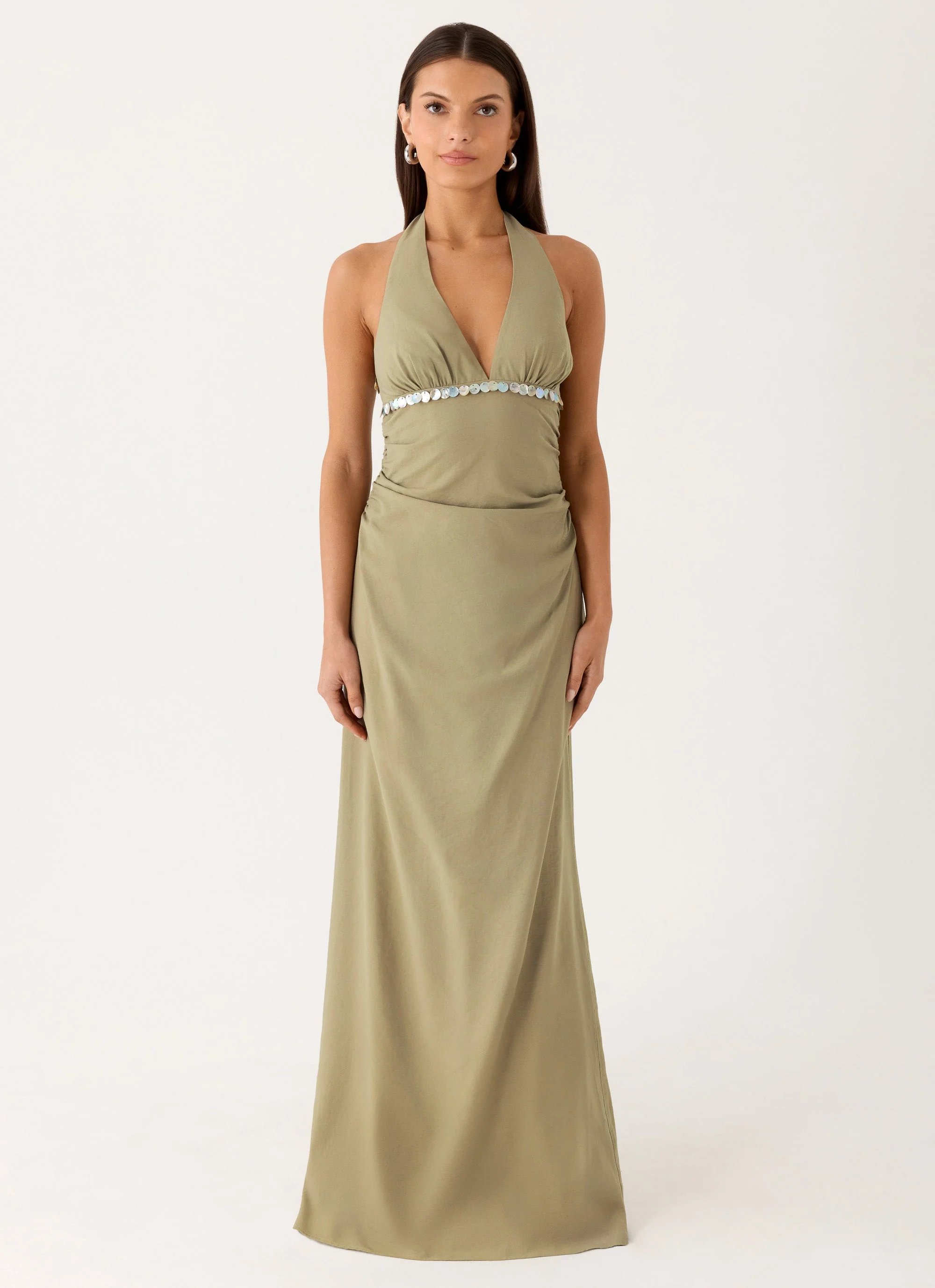 Lorela Maxi Dress - Pale Olive - Image 2