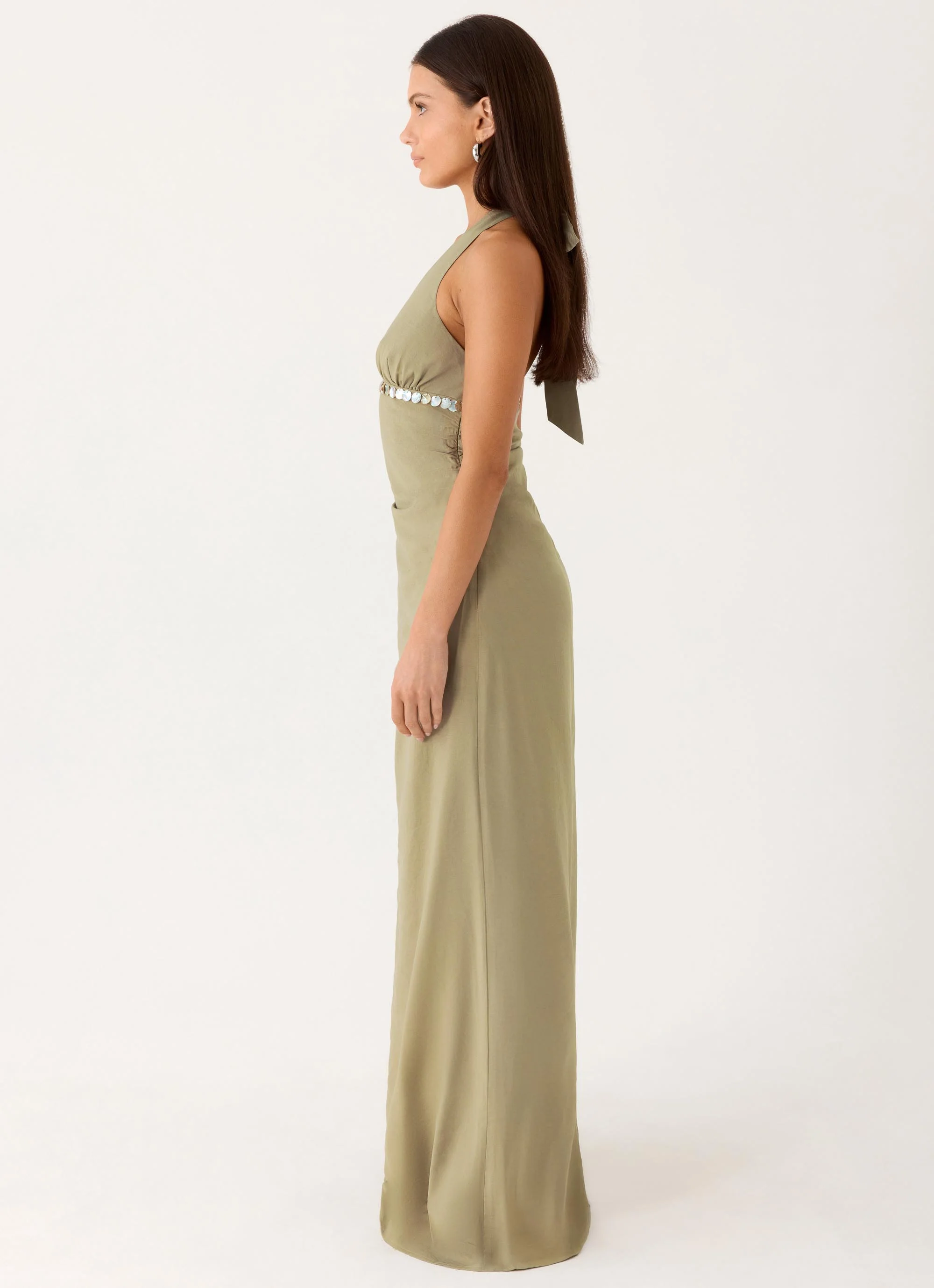 Lorela Maxi Dress - Pale Olive - Image 3