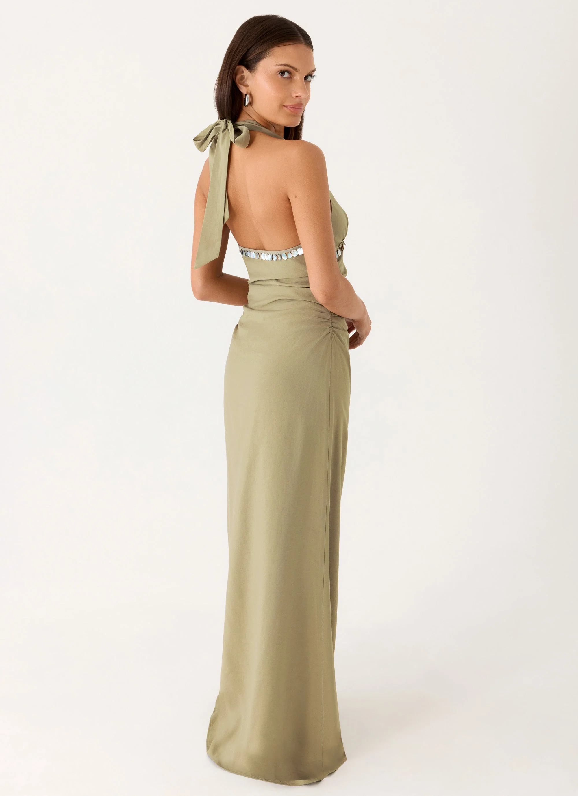 Lorela Maxi Dress - Pale Olive - Image 7