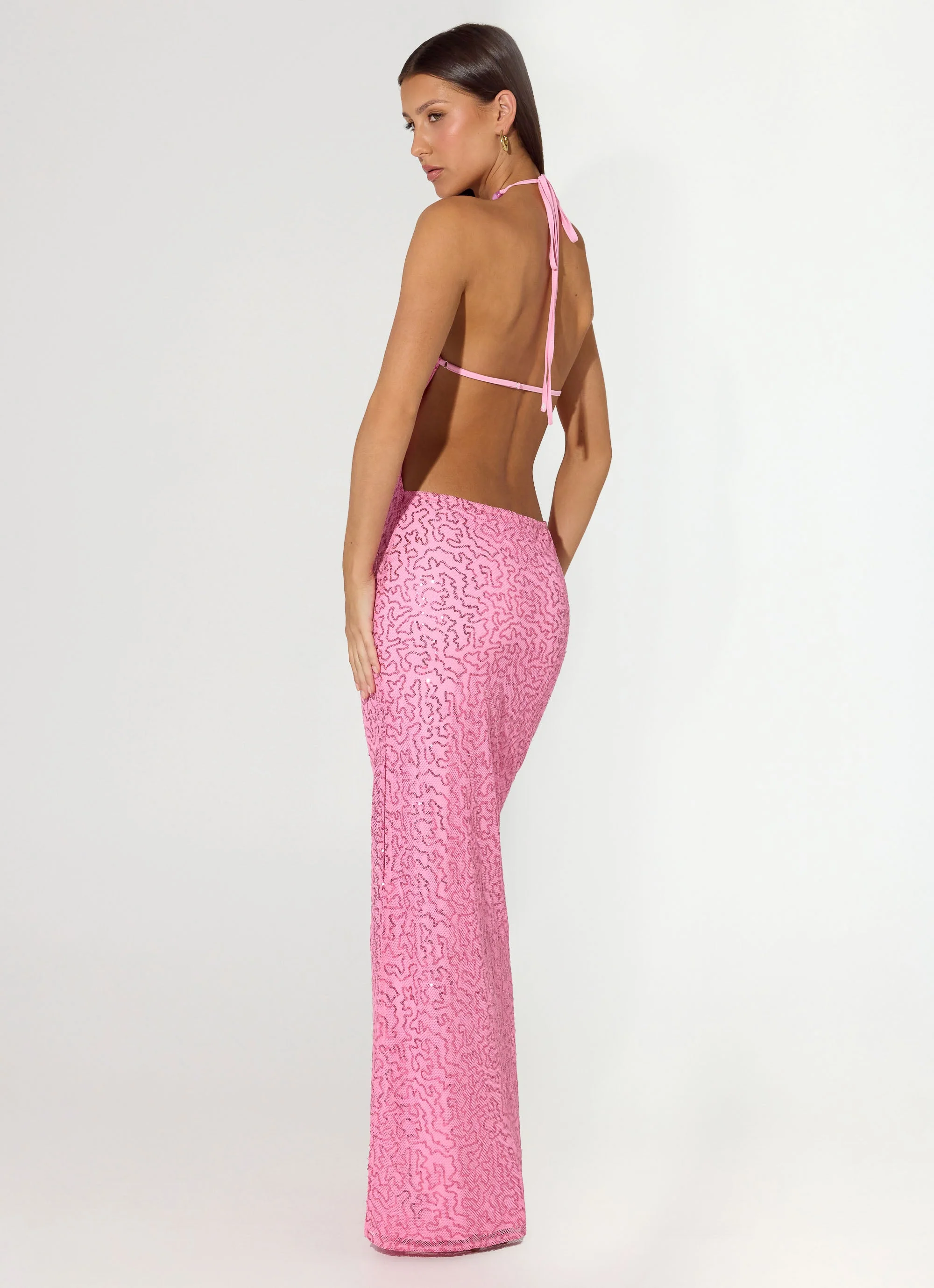 Lorenz Sequin Maxi Dress - Pink - Image 4