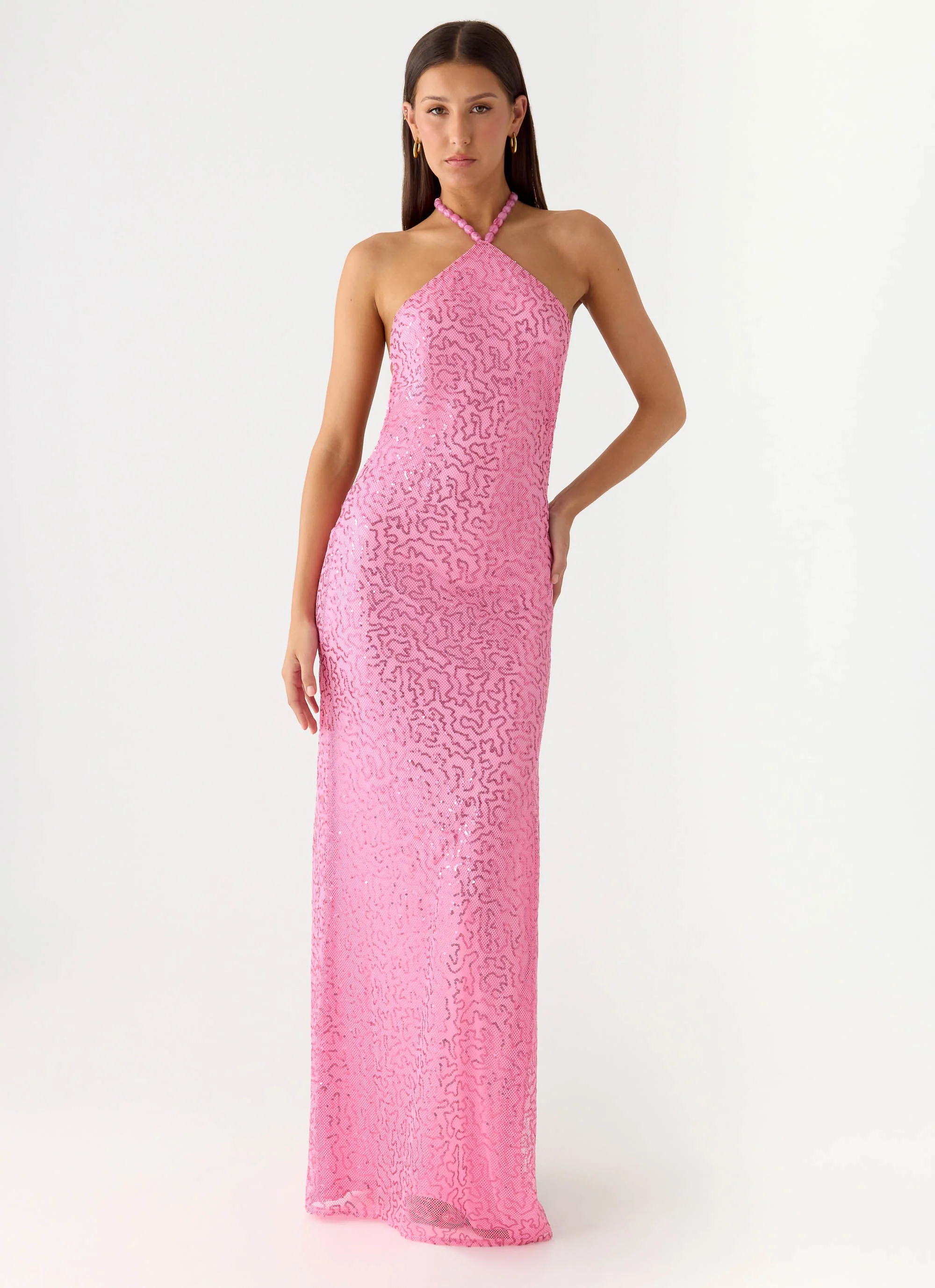 Lorenz Sequin Maxi Dress - Pink - Image 6