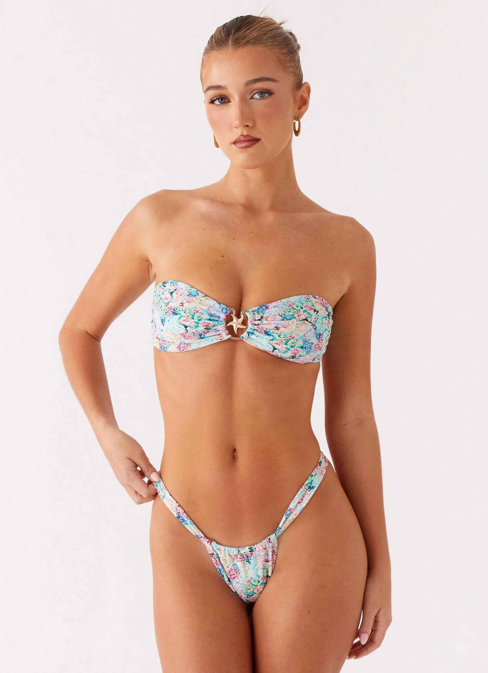 Lory Strapless Bikini Top - Santorini Floral - Image 4