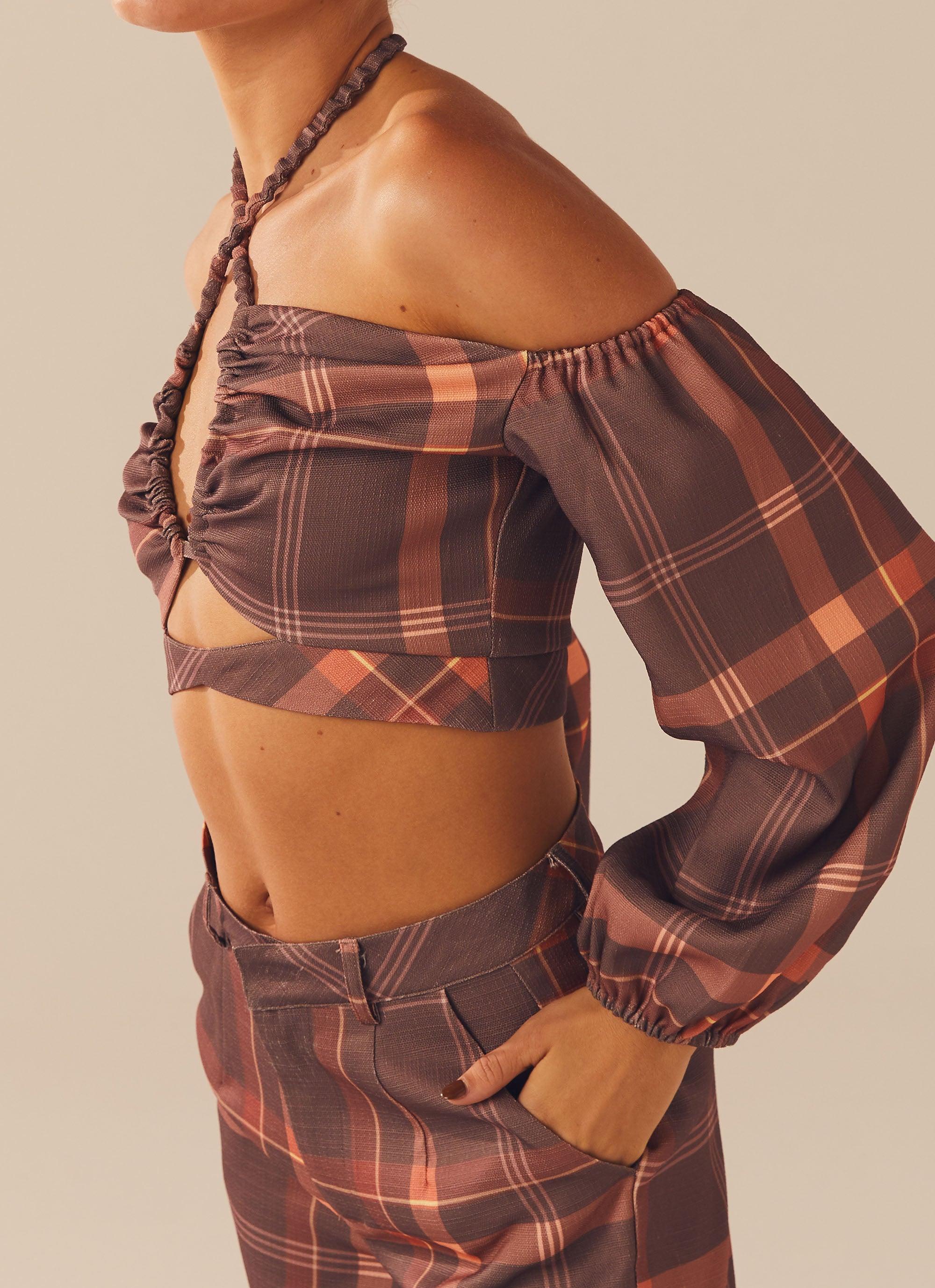 Lose My Cool Crop Top - Chestnut - Image 5