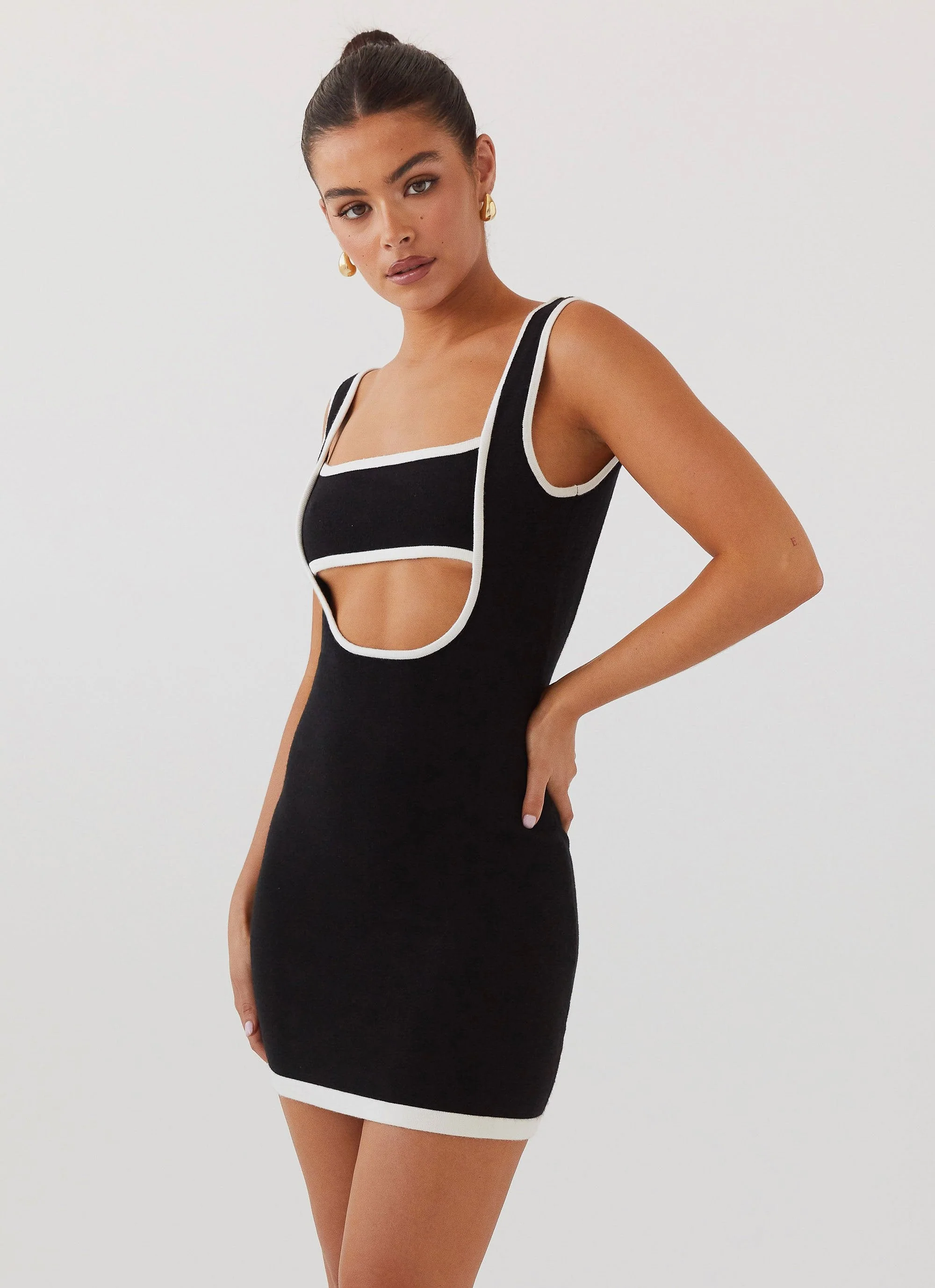Lost In Paris Knit Mini Dress - Black - Image 3