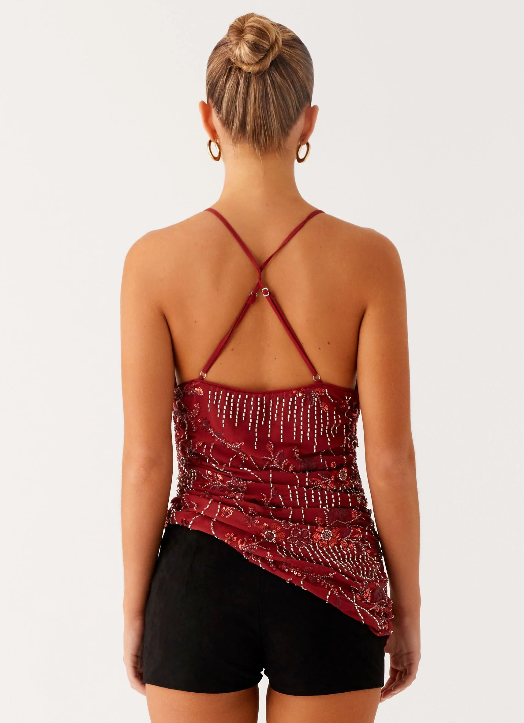 Lost In The Tide Beaded Top - Rust - Image 4