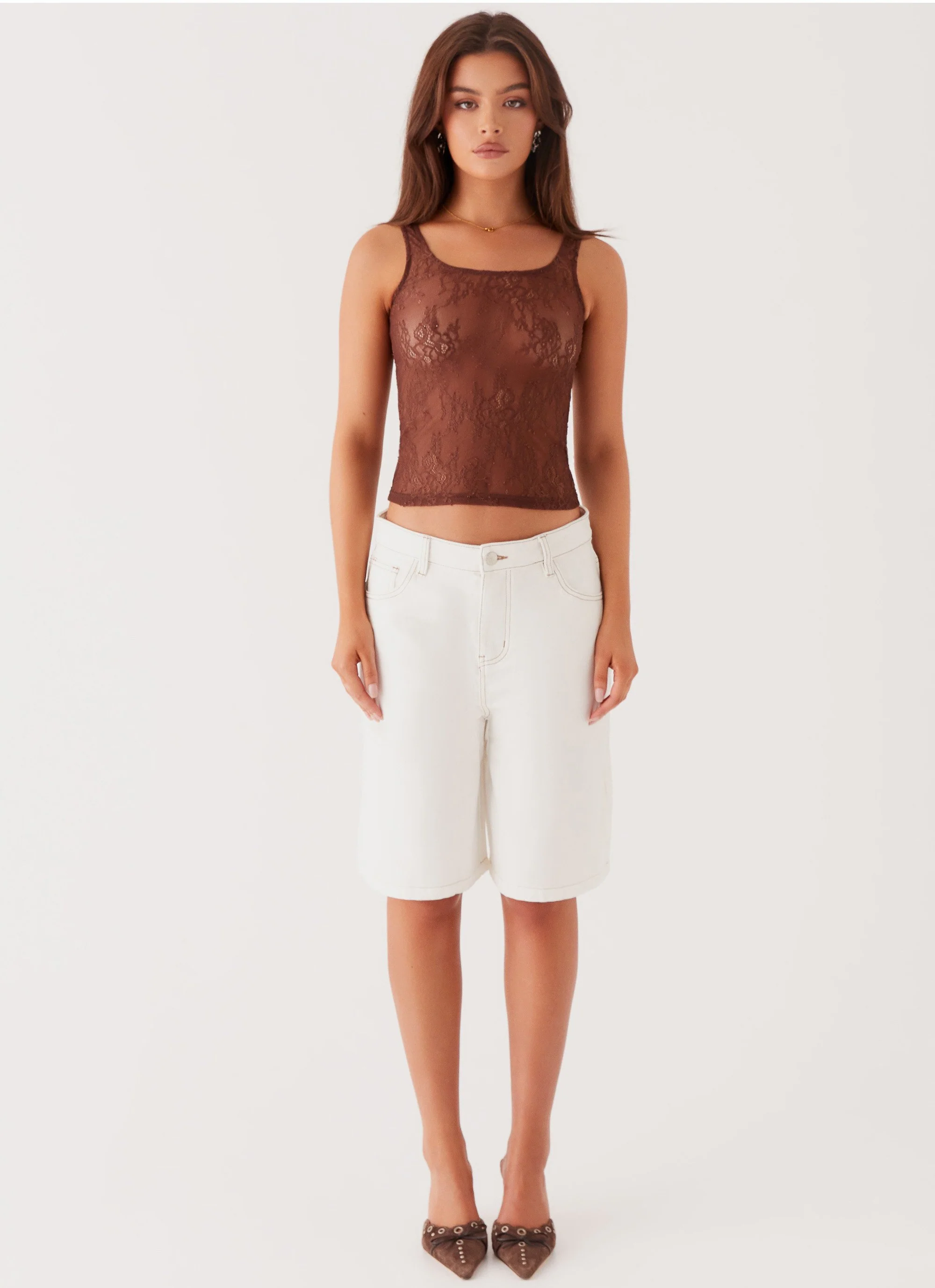 Lottie Low Rise Jorts - White - Image 3
