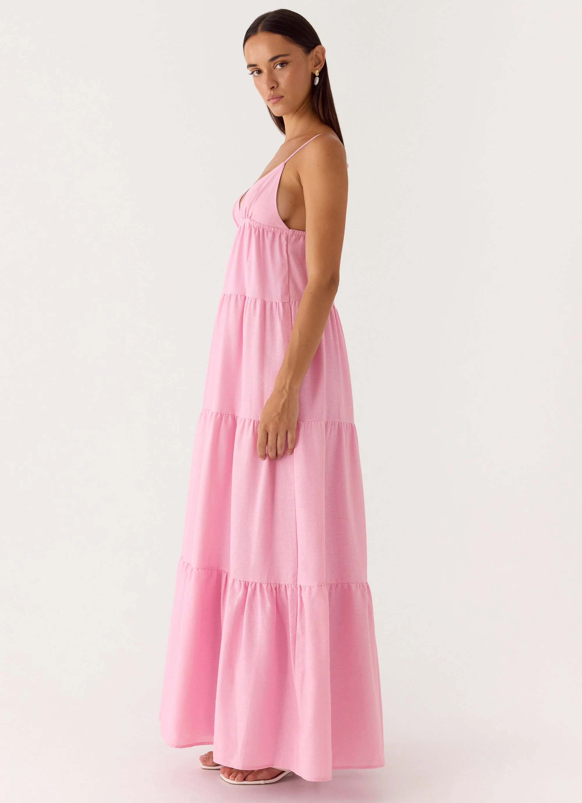 Lotty Linen Maxi Dress - Pink - Image 2