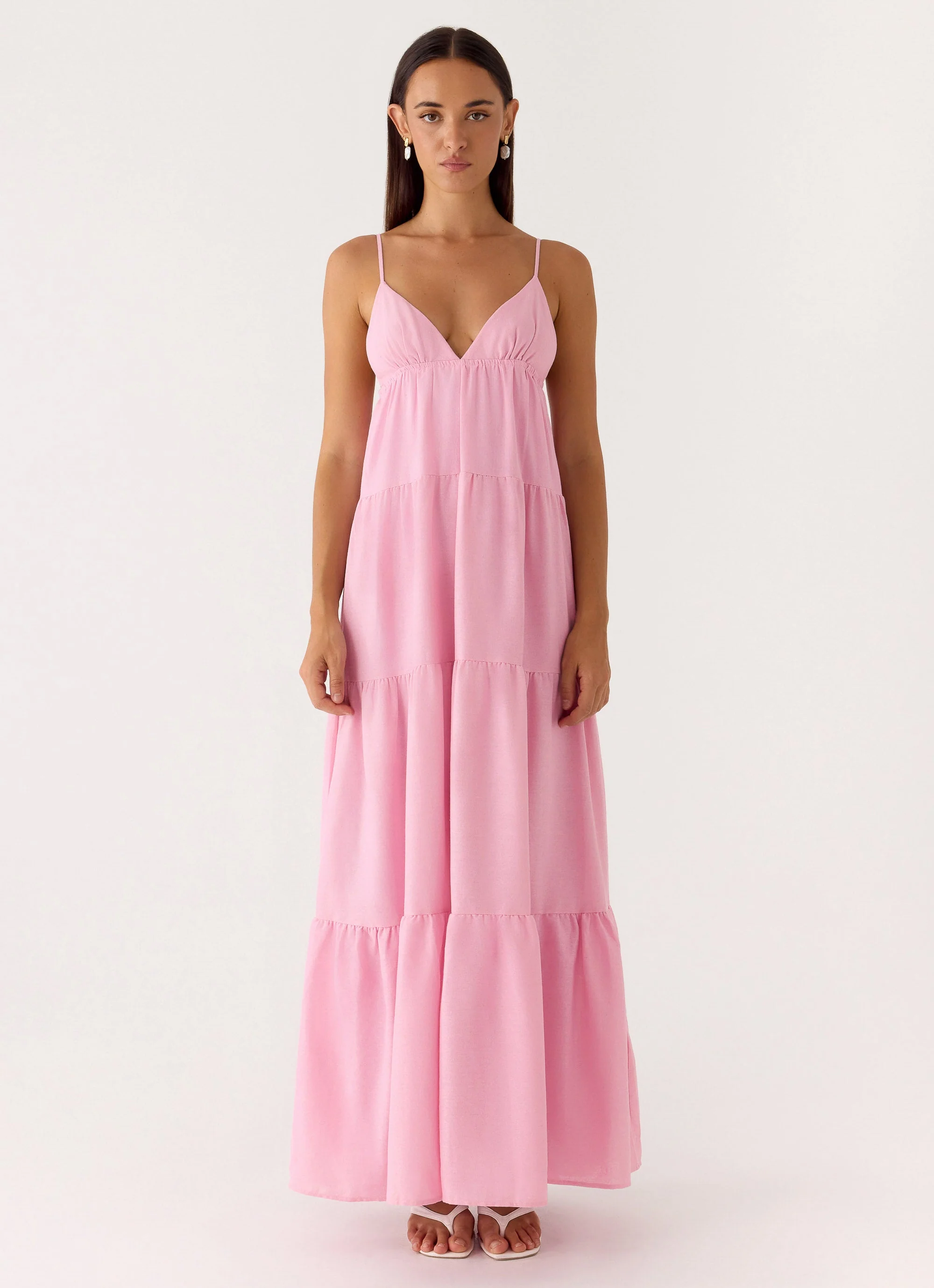 Lotty Linen Maxi Dress - Pink - Image 4