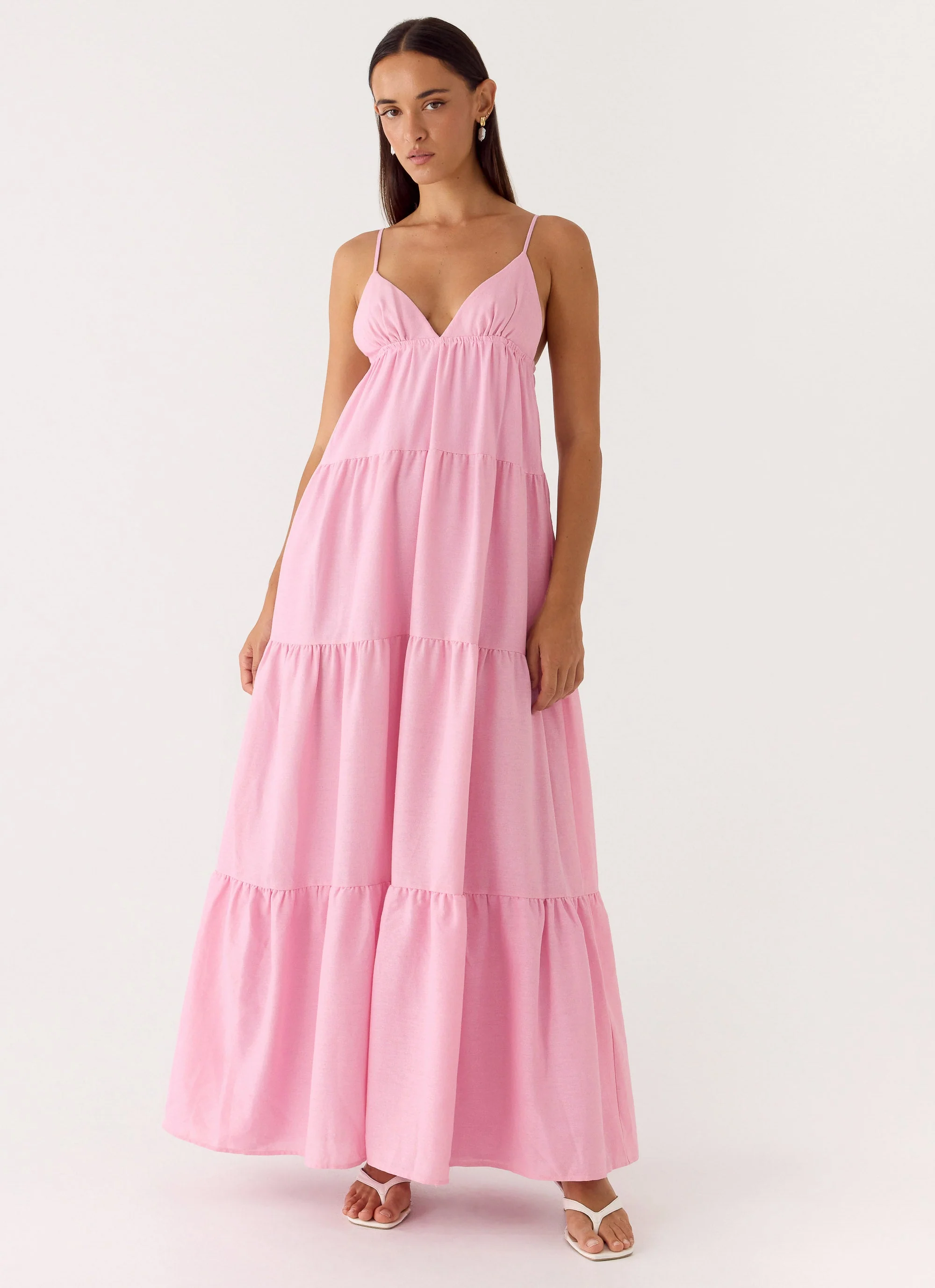 Lotty Linen Maxi Dress - Pink - Image 5