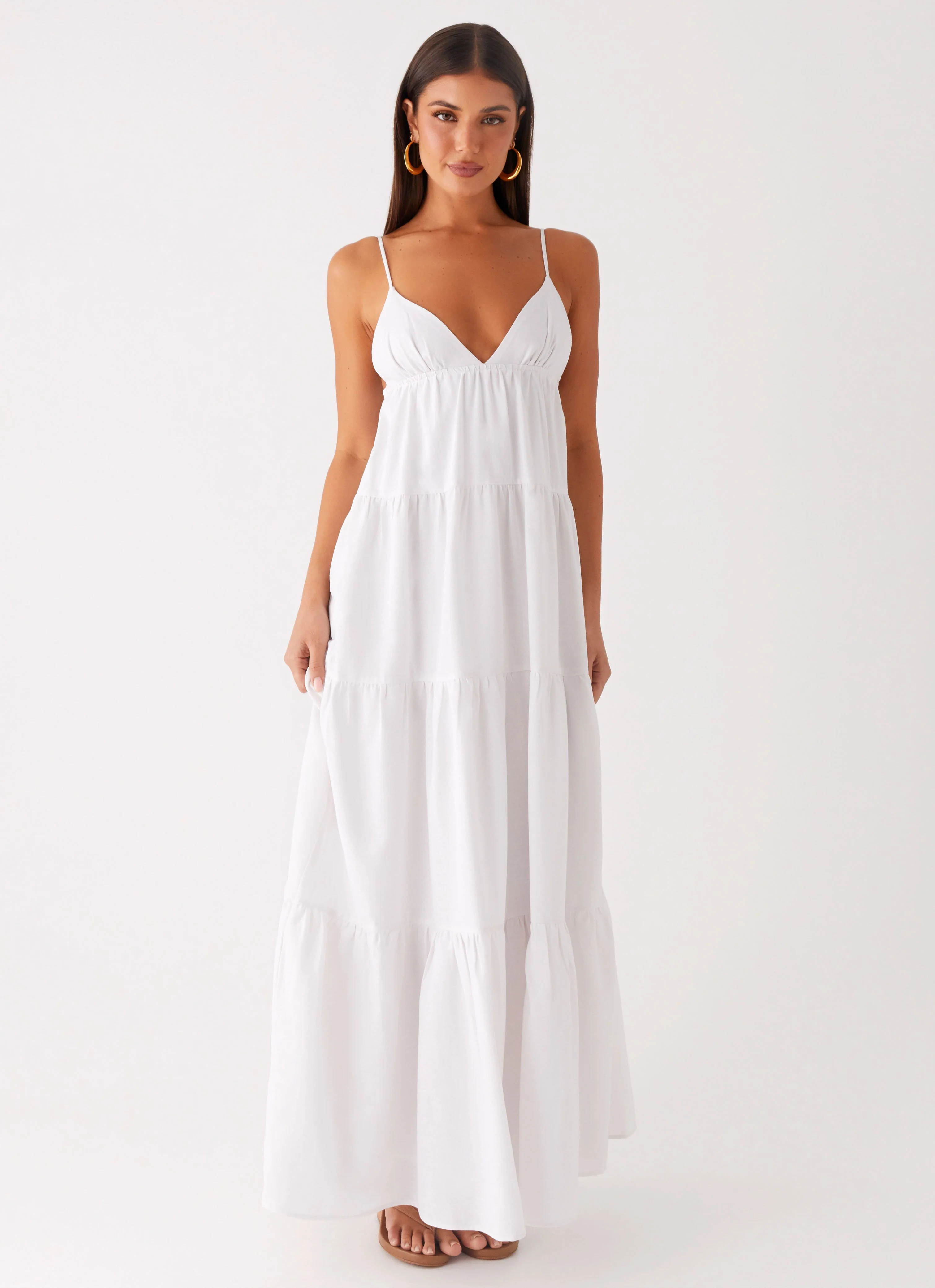 Lotty Linen Maxi Dress - White - Image 5
