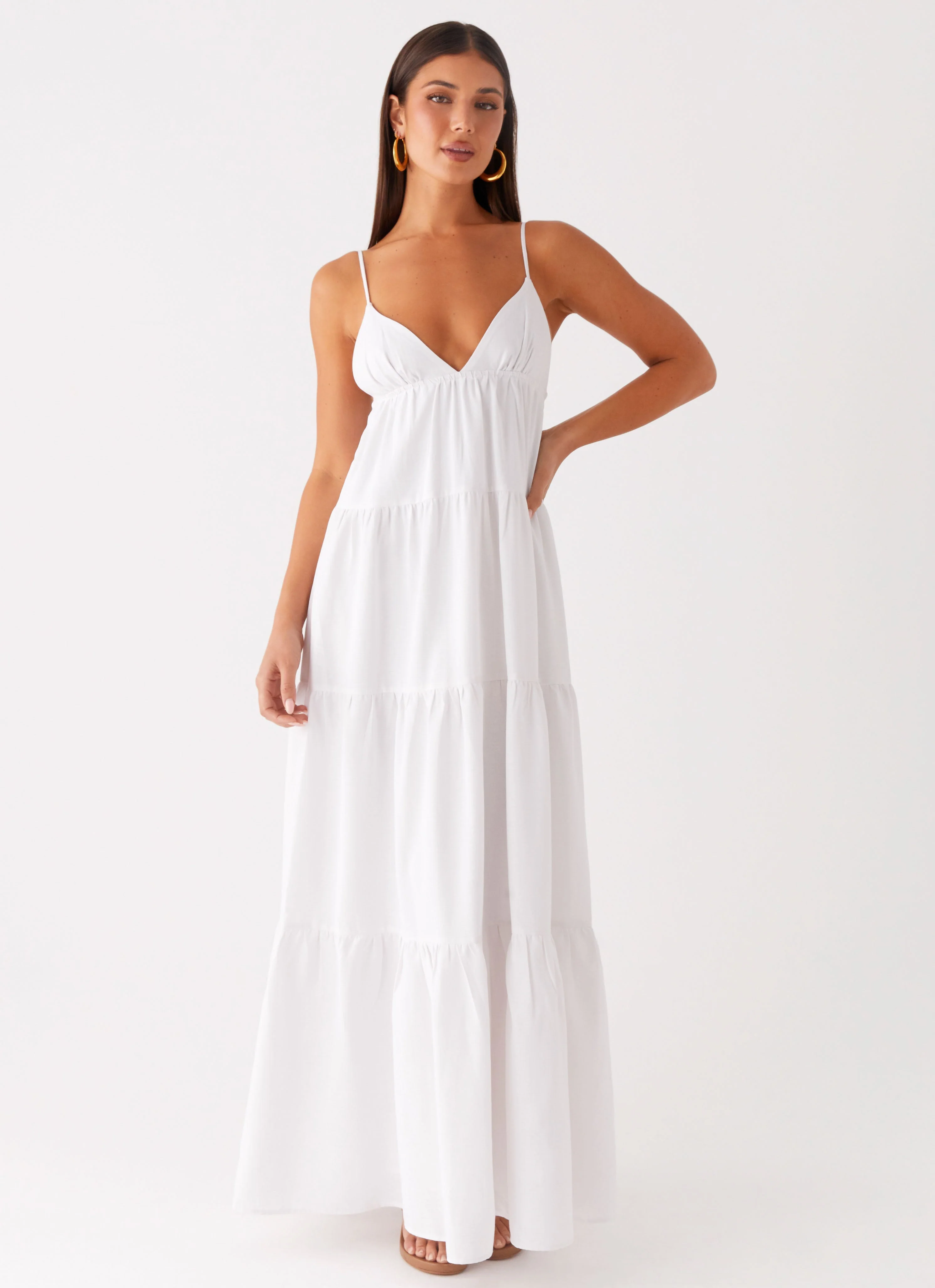 Lotty Linen Maxi Dress - White - Image 6