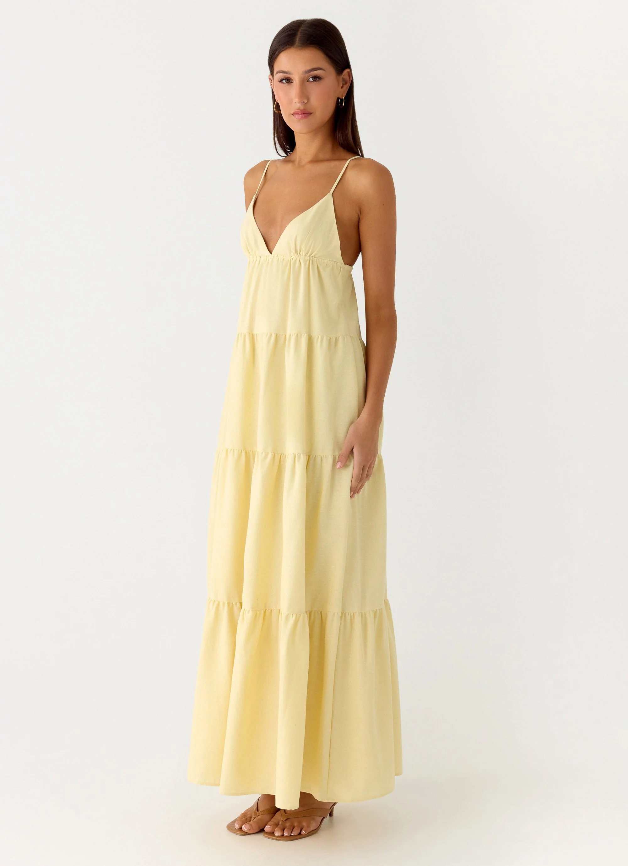 Lotty Linen Maxi Dress - Yellow - Image 6