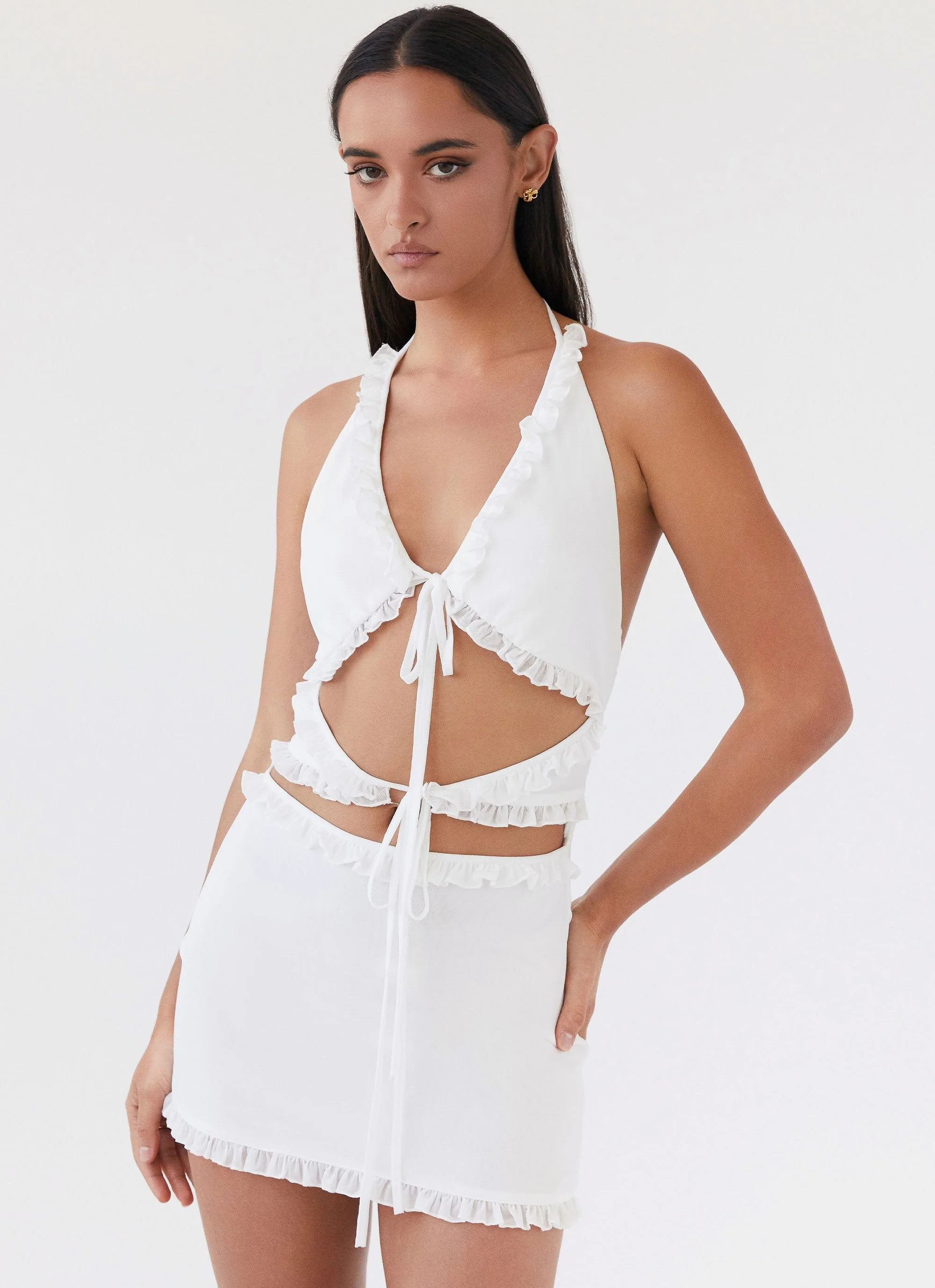 Love Exchange Ruffle Mini Dress - White - Image 5