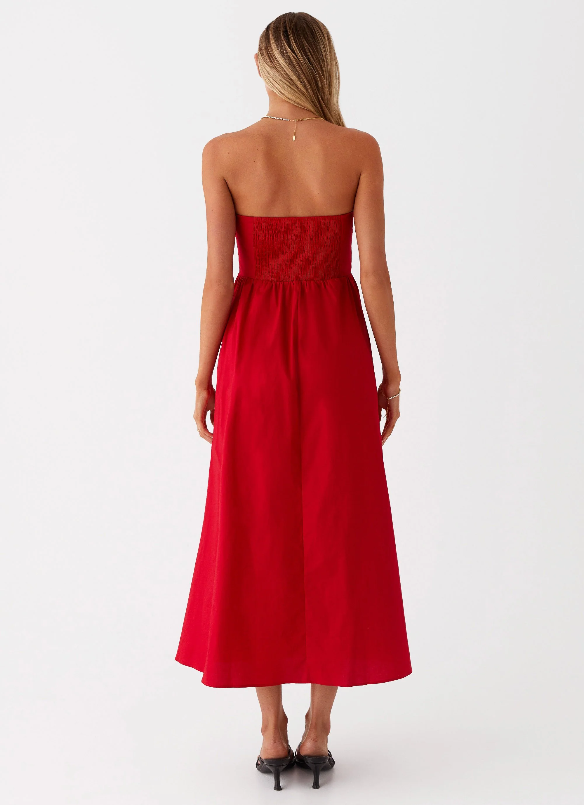 Love Me Later Midi Dress - Red - Image 4