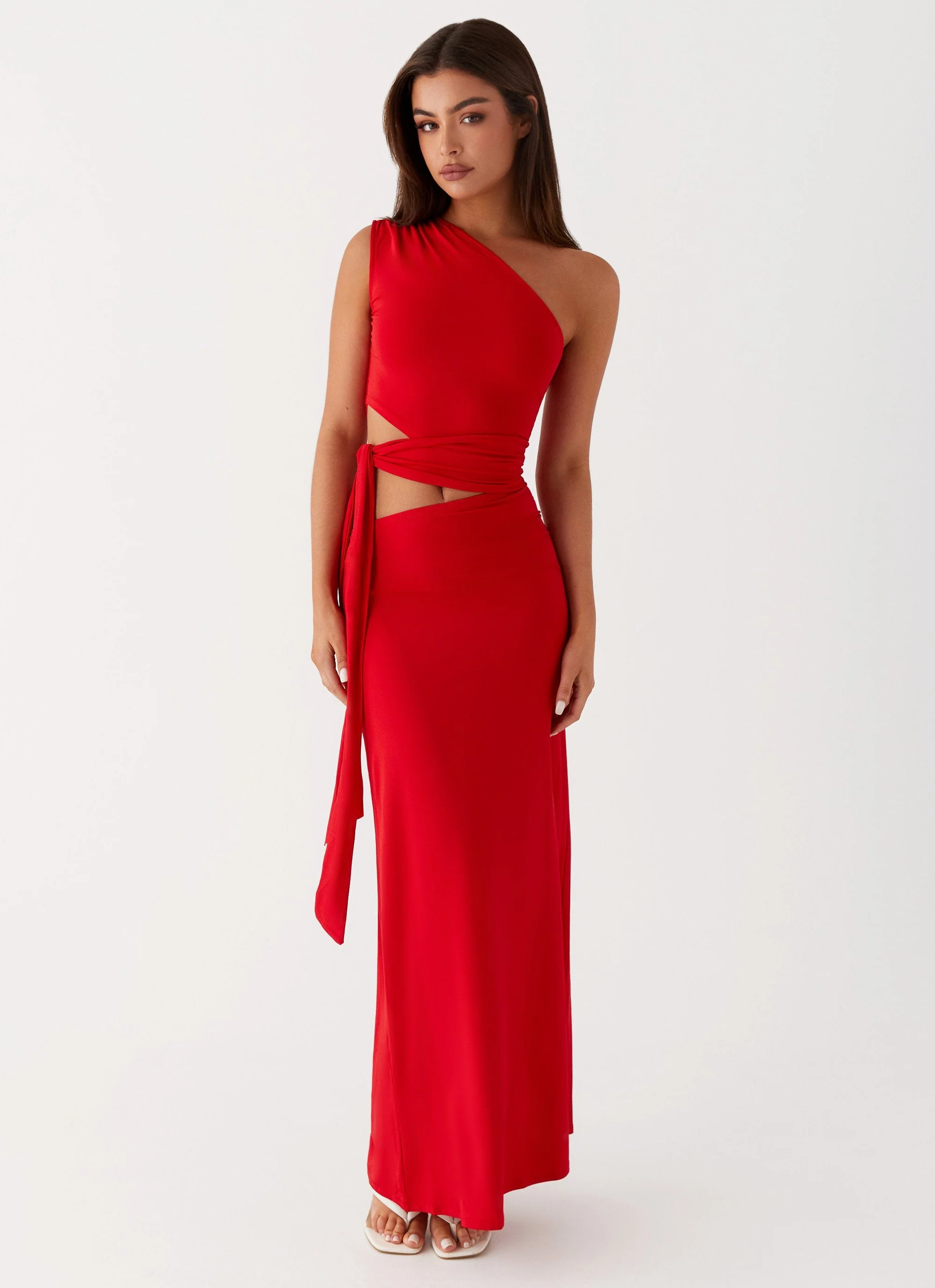 Love Me Tie Maxi Dress - Red - Image 2