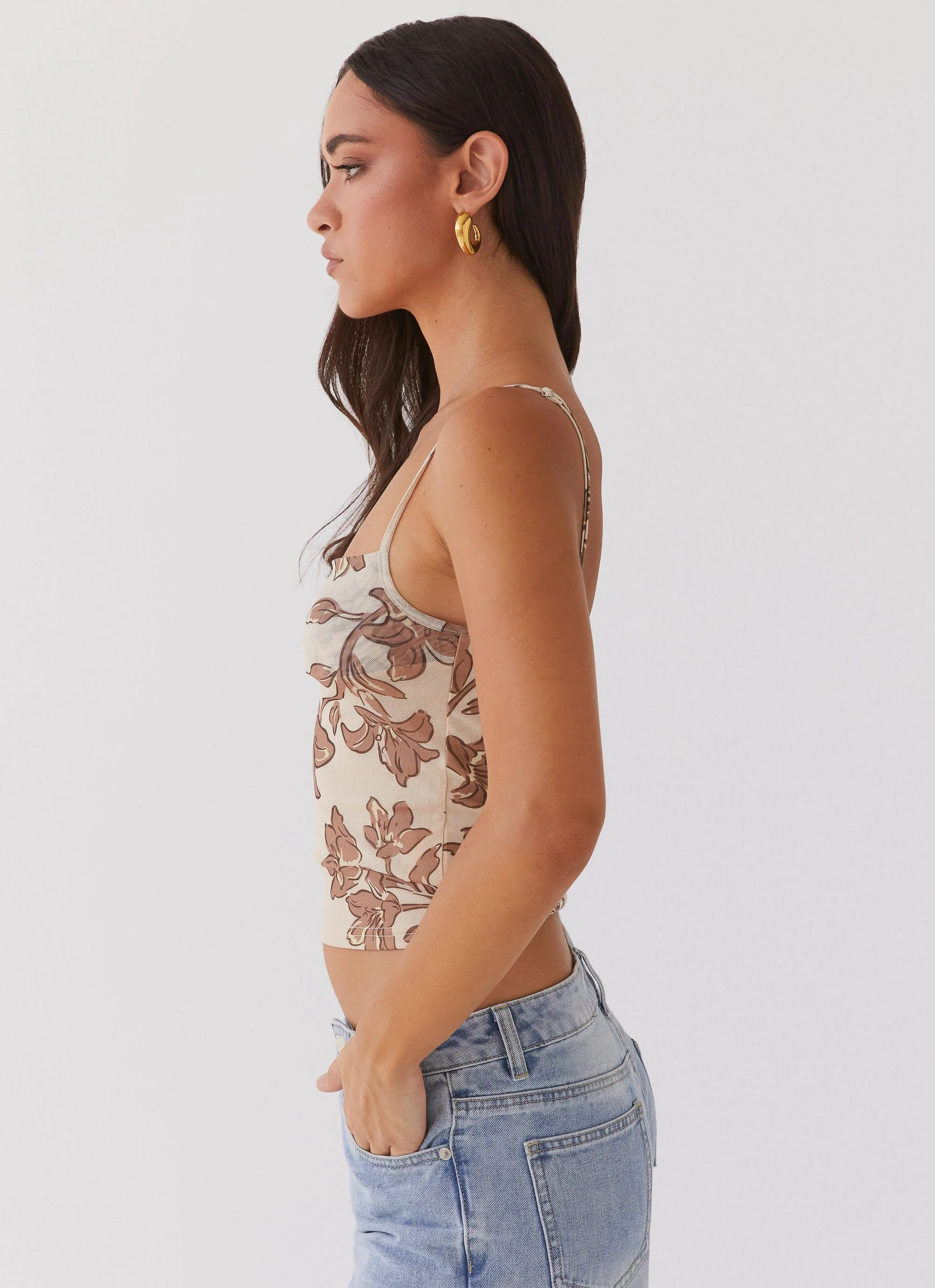 Love On Top Mesh Cami Top - Hazel Bloom - Image 3