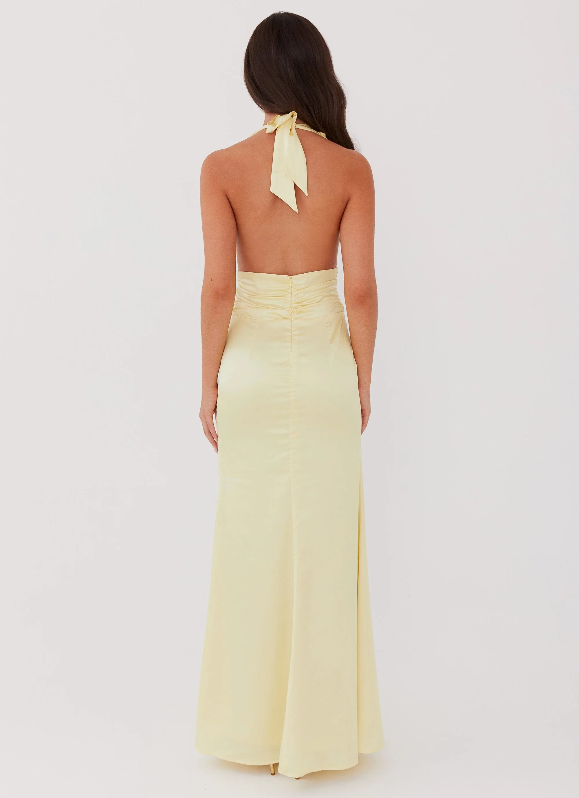 Lovelust Halterneck Maxi Dress - Lemon - Image 6