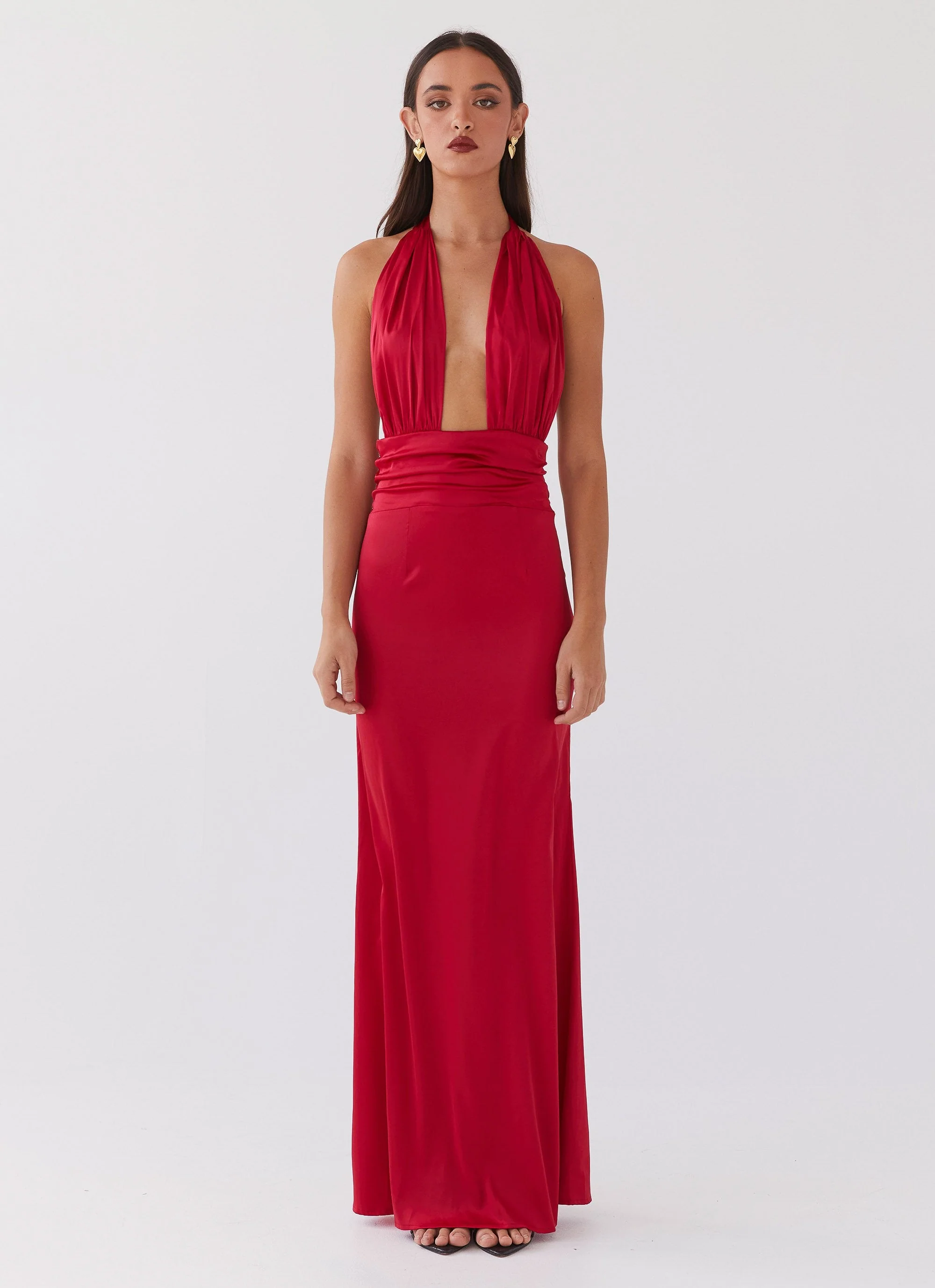Lovelust Halterneck Maxi Dress - Red - Image 2