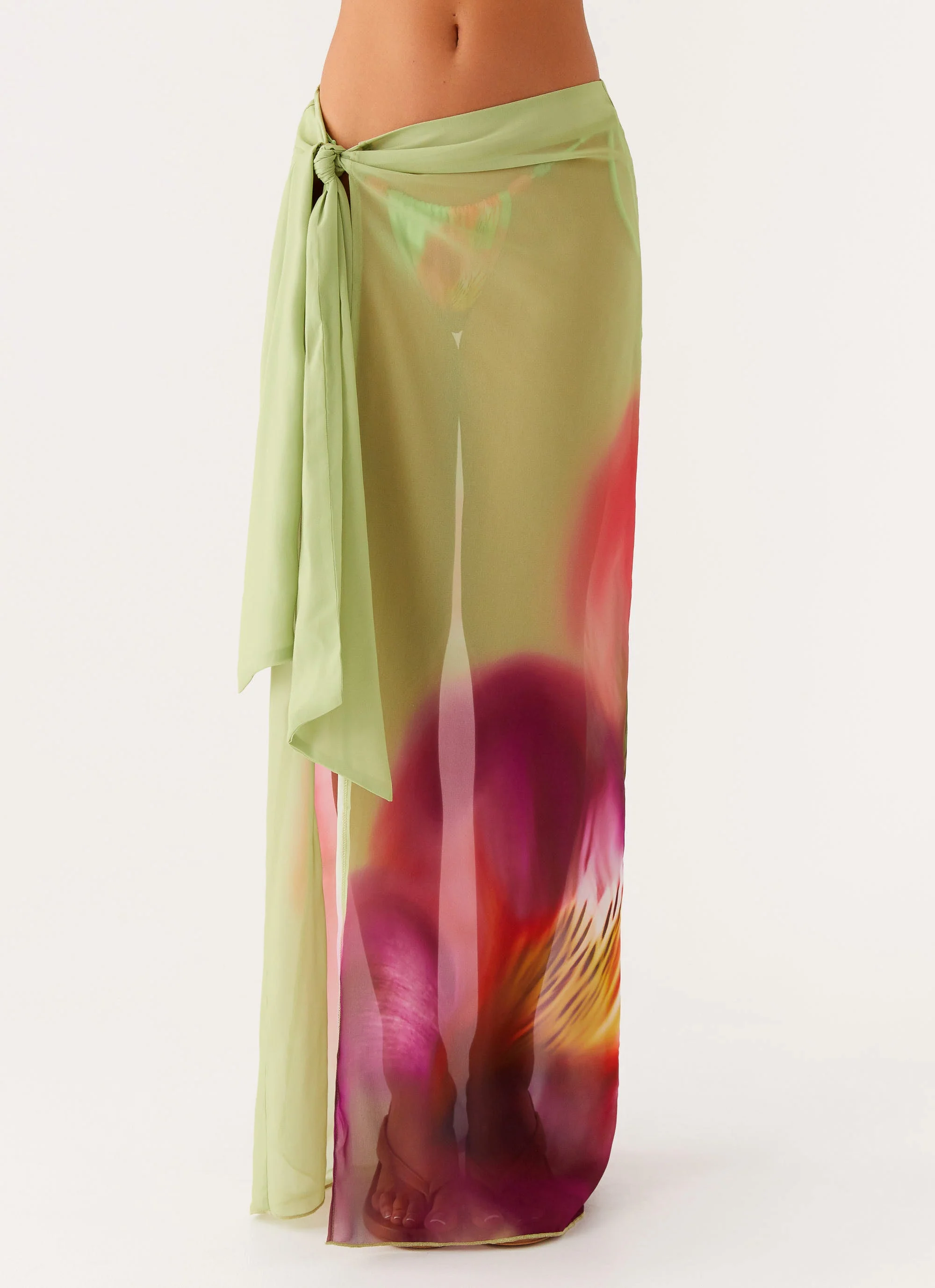 Low Tide Sarong Maxi Skirt - Green Tropical - Image 7