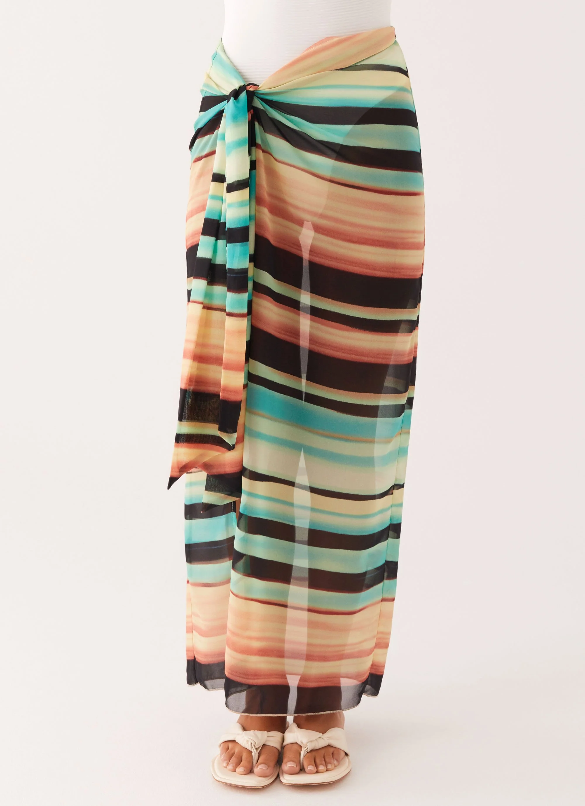Low Tide Sarong Maxi Skirt - Stripe - Image 4