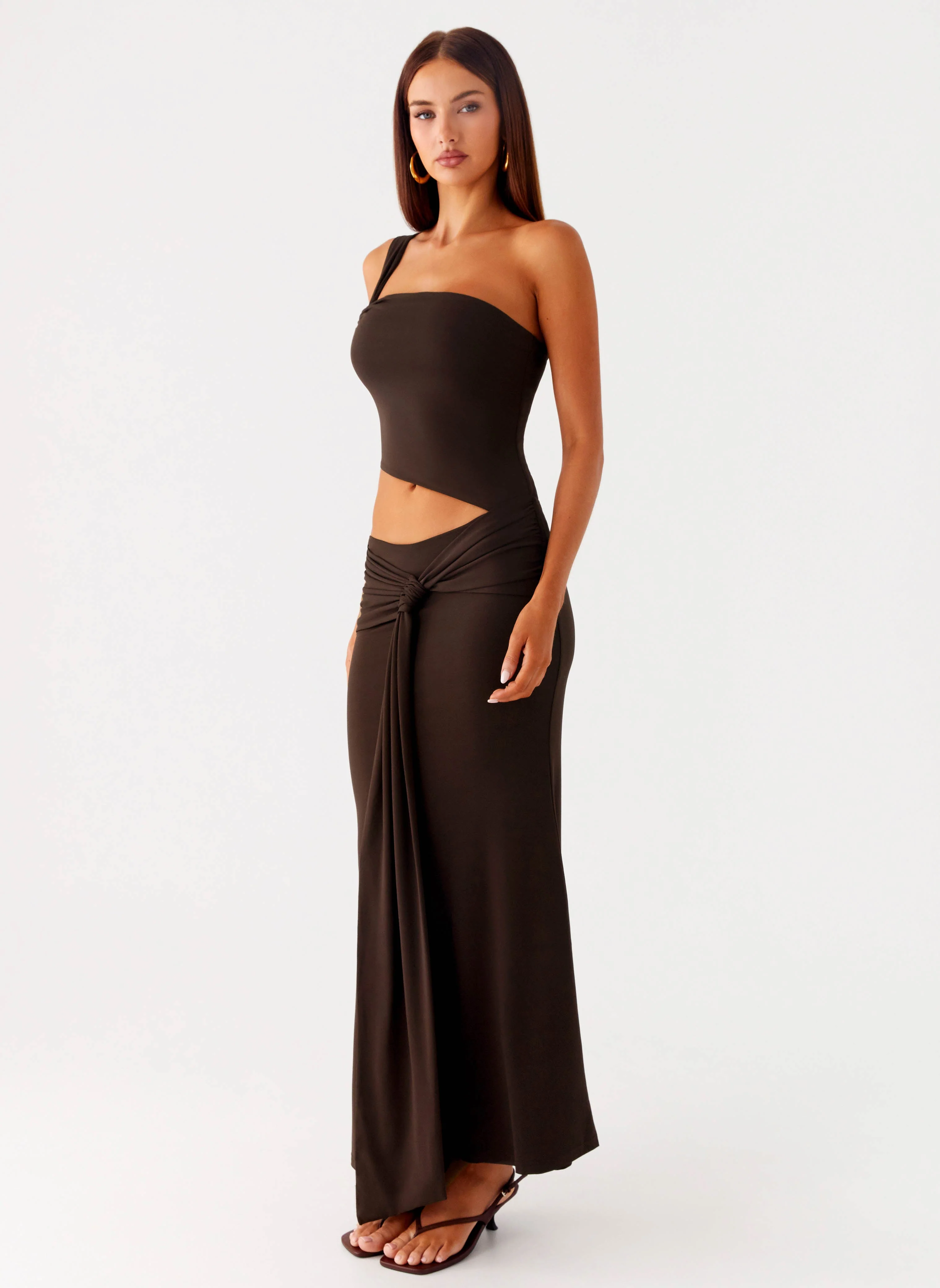 Luara Cut Out Maxi Dress - Chocolate - Image 6