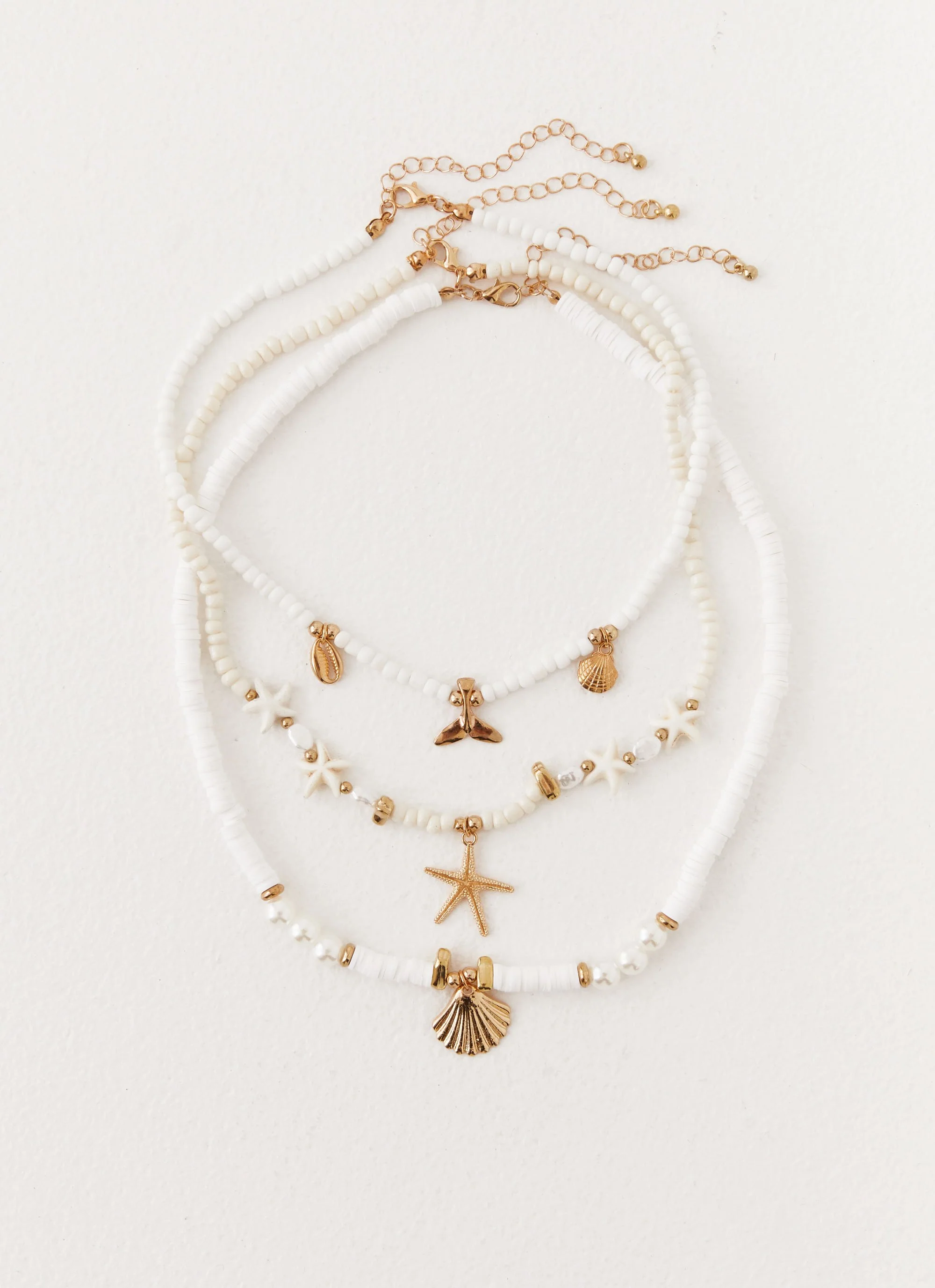 Luca Beaded Necklace - White - Image 2