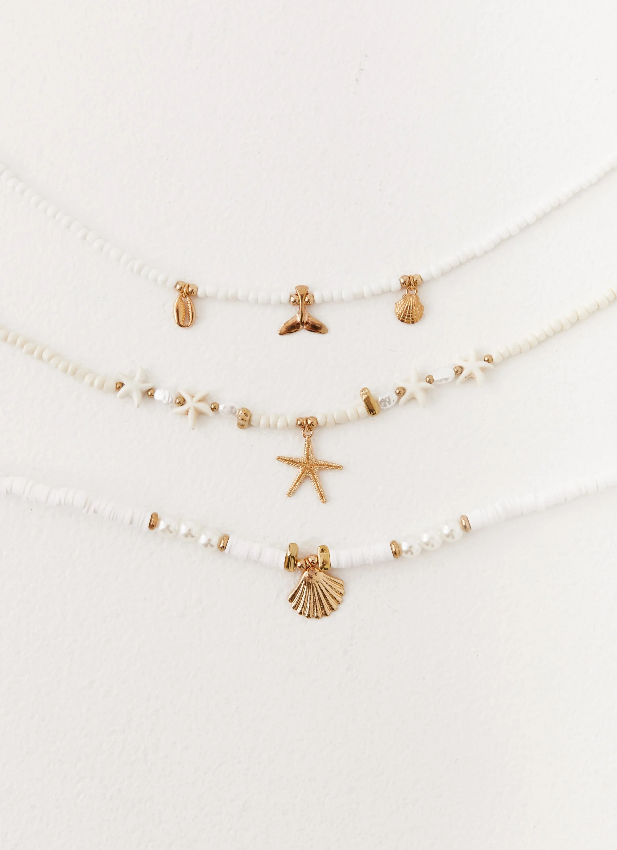 Luca Beaded Necklace - White - Image 4