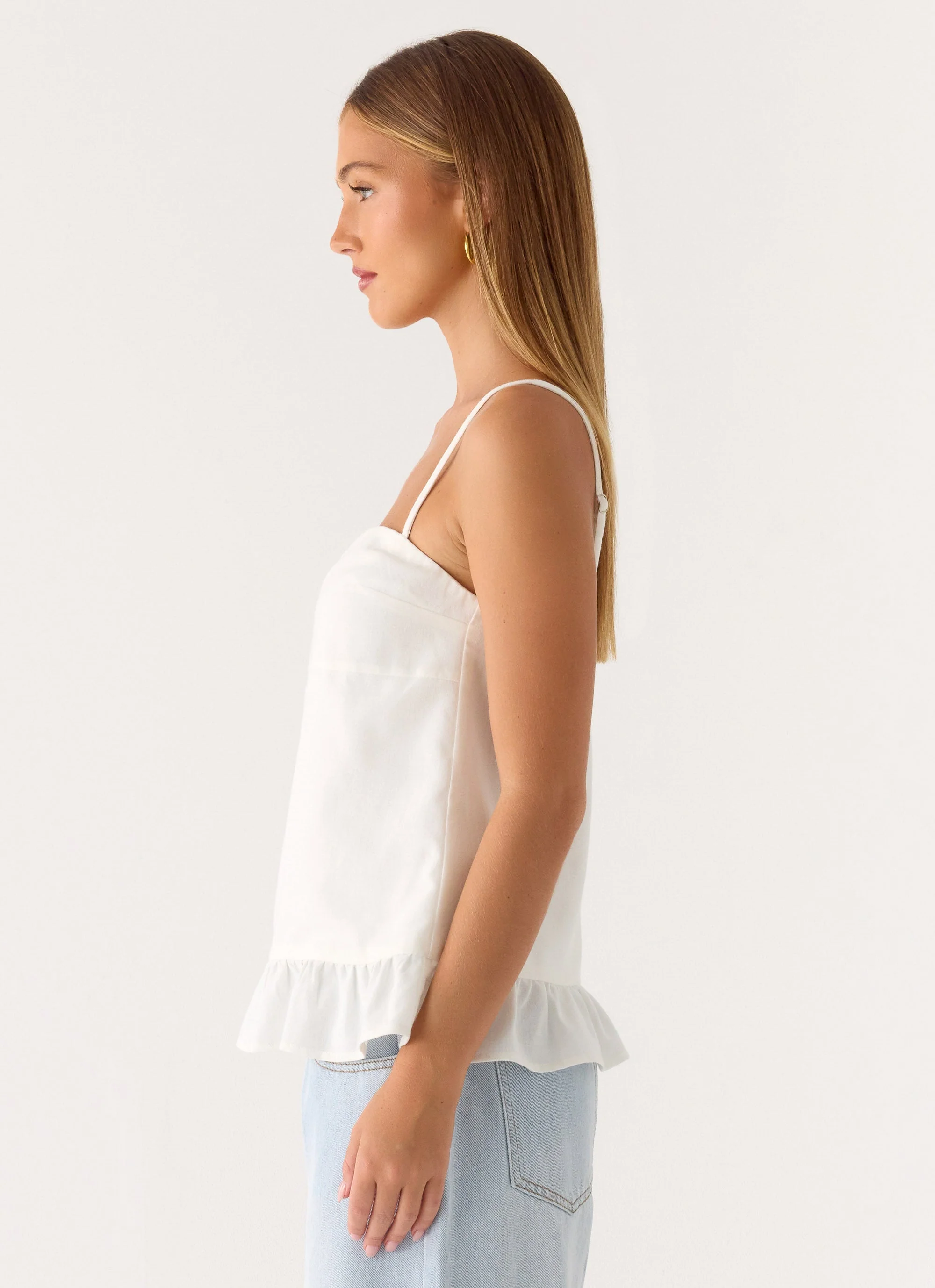 Lucie Mae Linen Top - White - Image 2