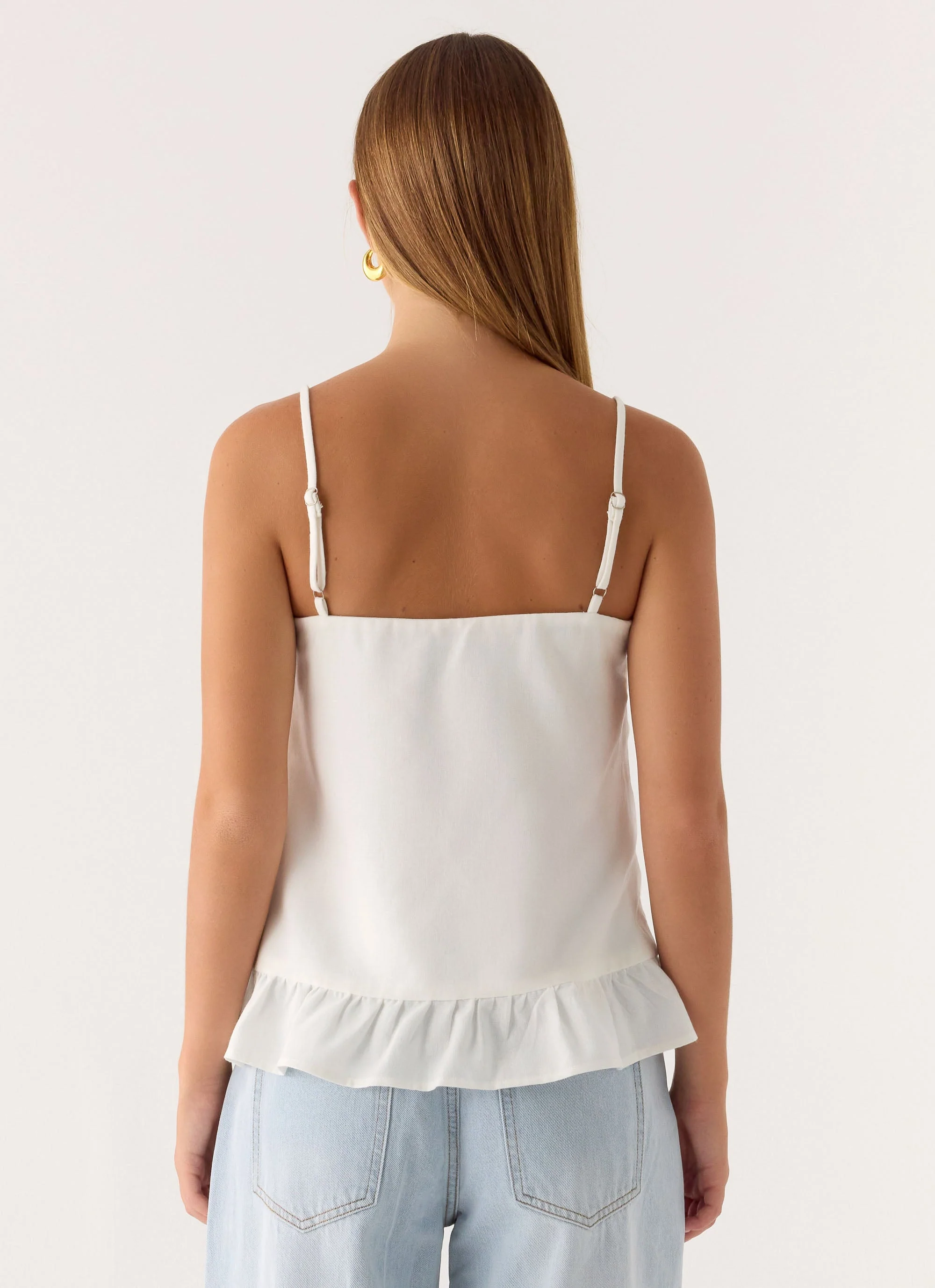 Lucie Mae Linen Top - White - Image 3