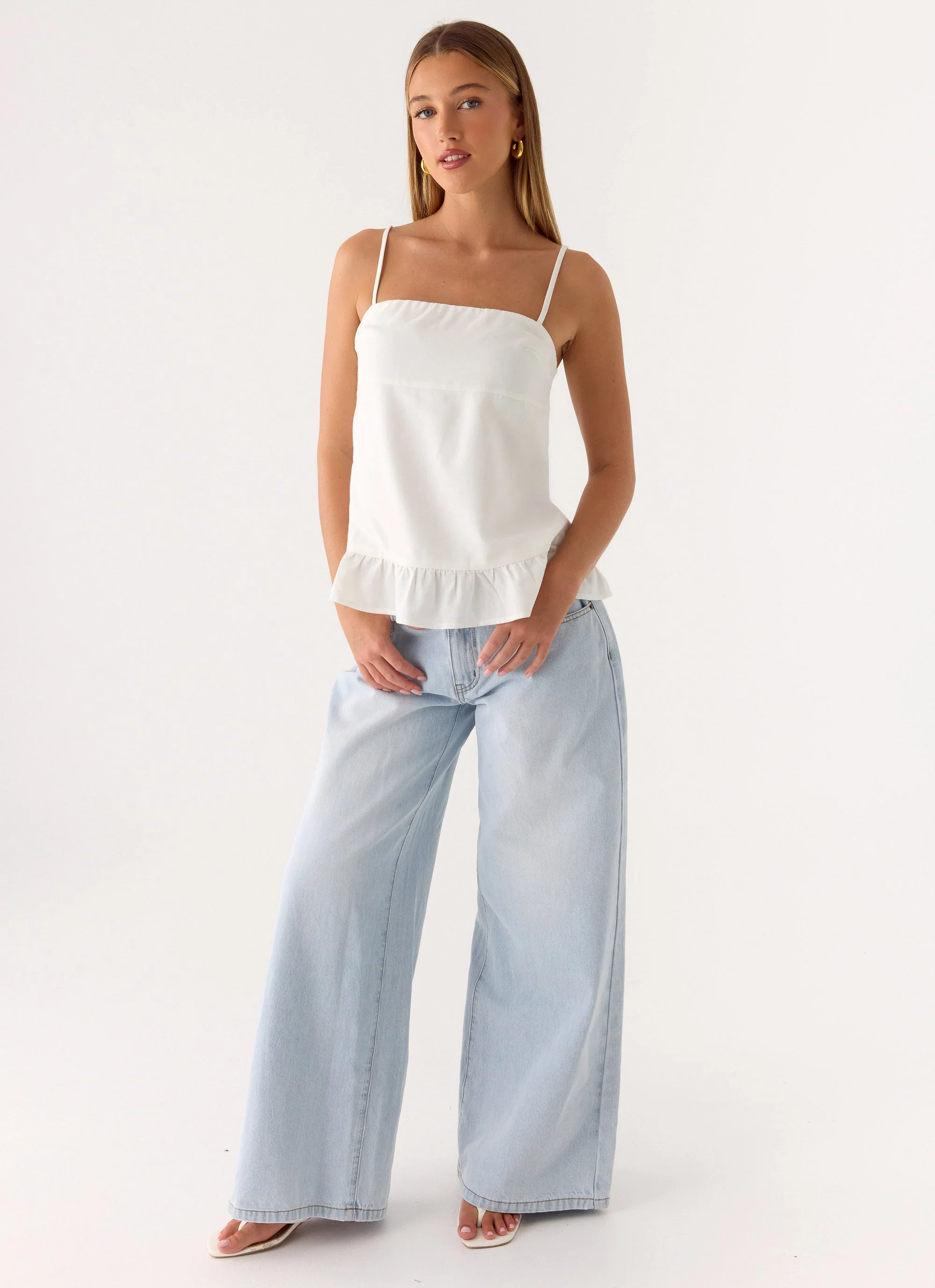 Lucie Mae Linen Top - White - Image 6