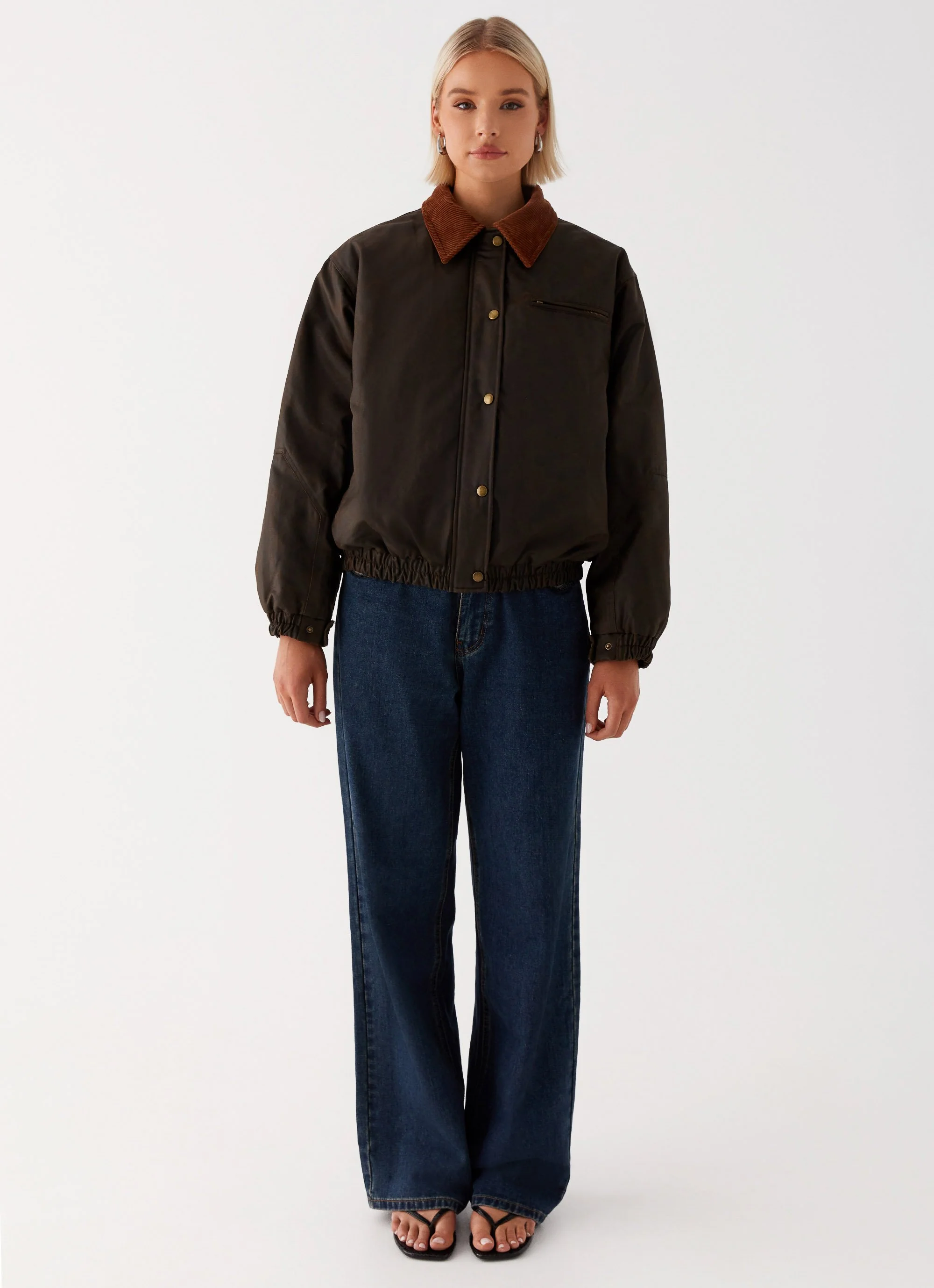 Lucky Gal Bomber Jacket - Waxed Brown - Image 2