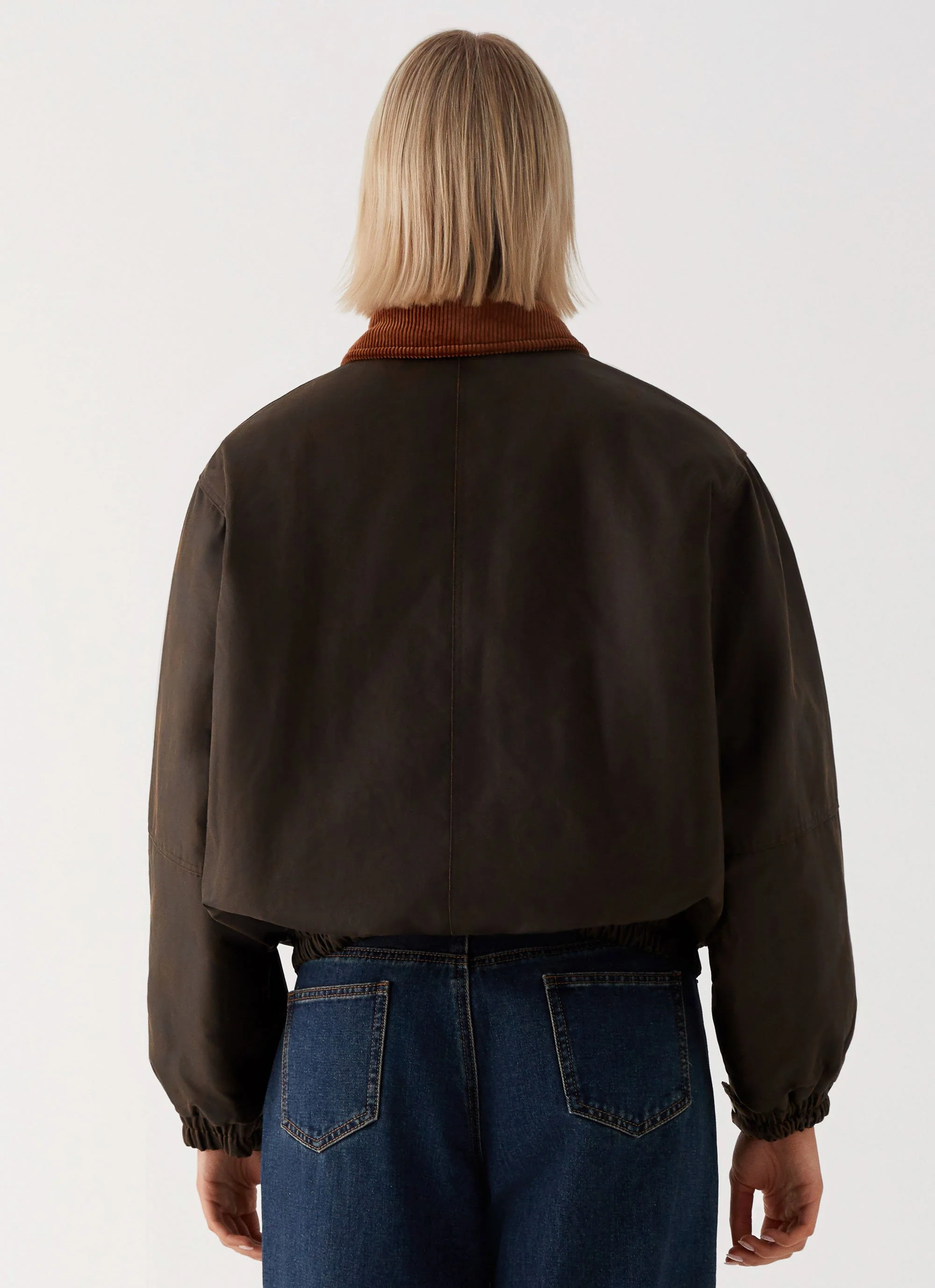 Lucky Gal Bomber Jacket - Waxed Brown - Image 4