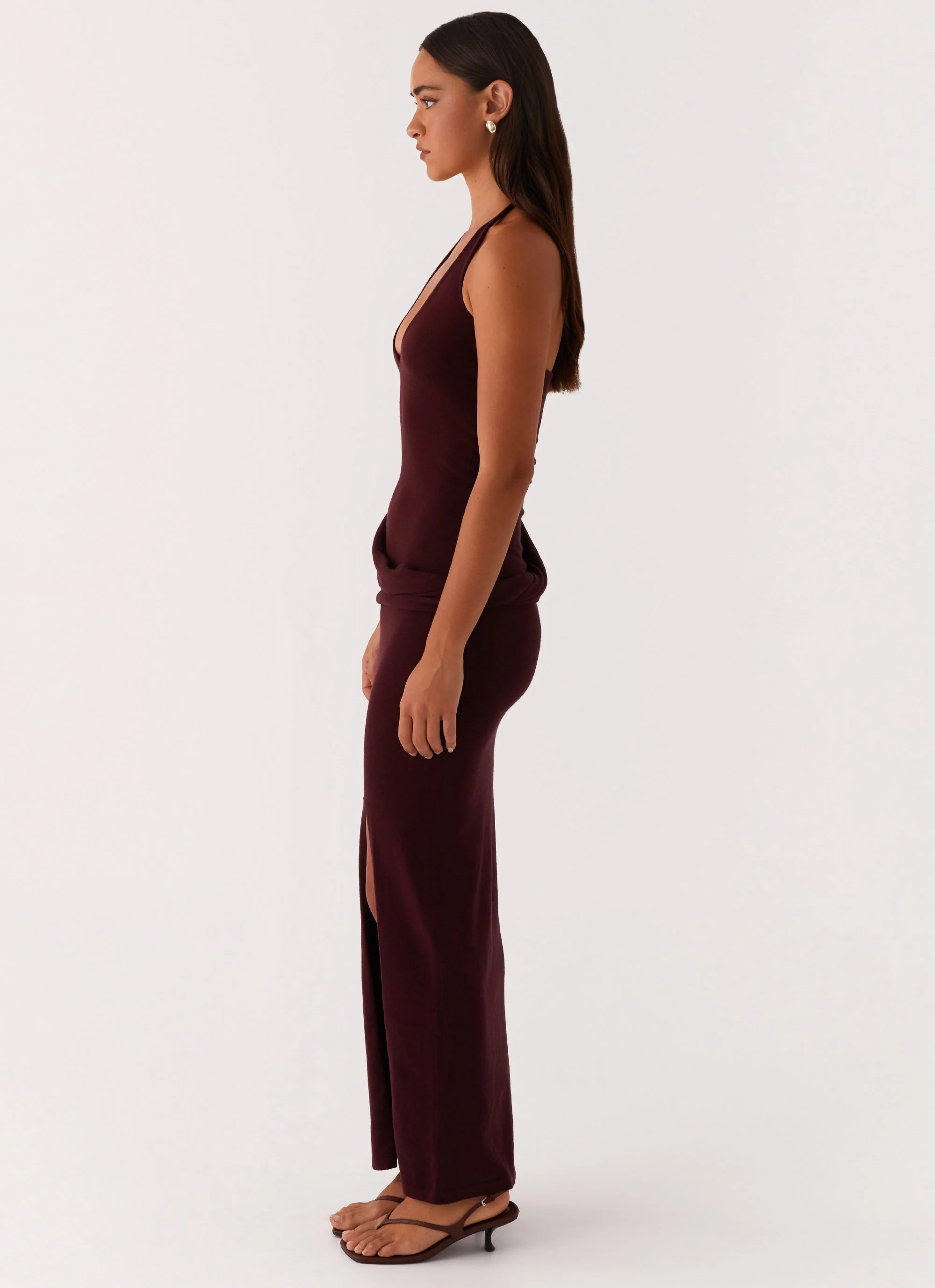 Lucky You Knit Maxi Dress - Mulberry - Image 3