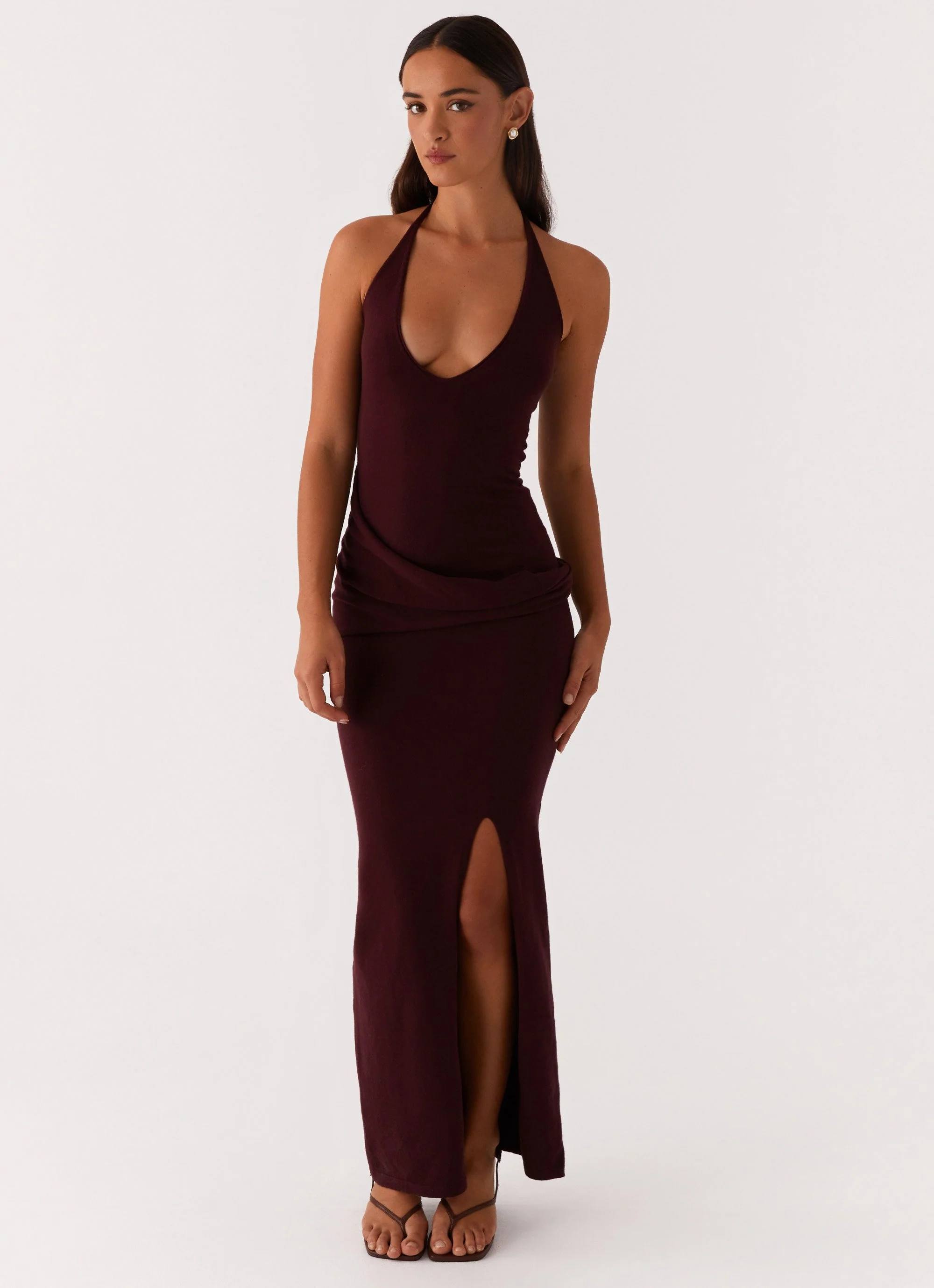 Lucky You Knit Maxi Dress - Mulberry - Image 6