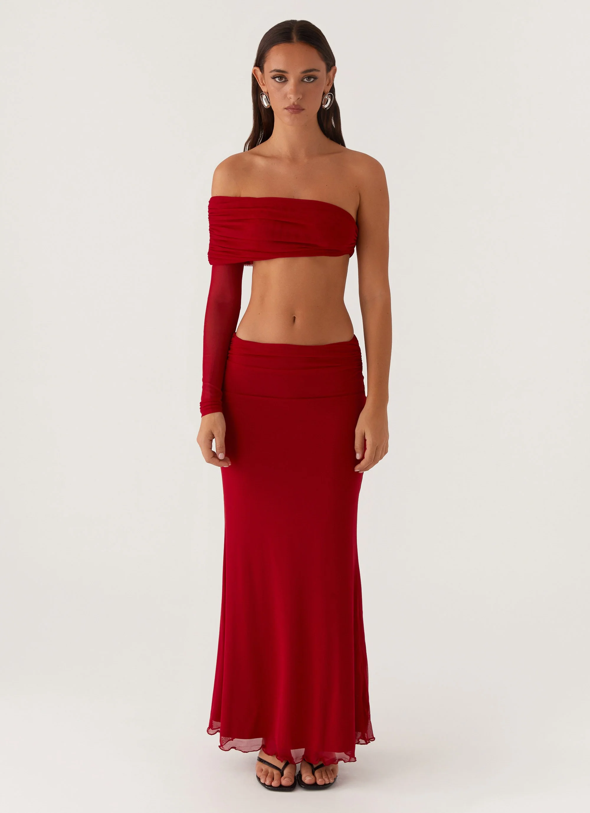 Luella One Shoulder Top - Red - Image 2