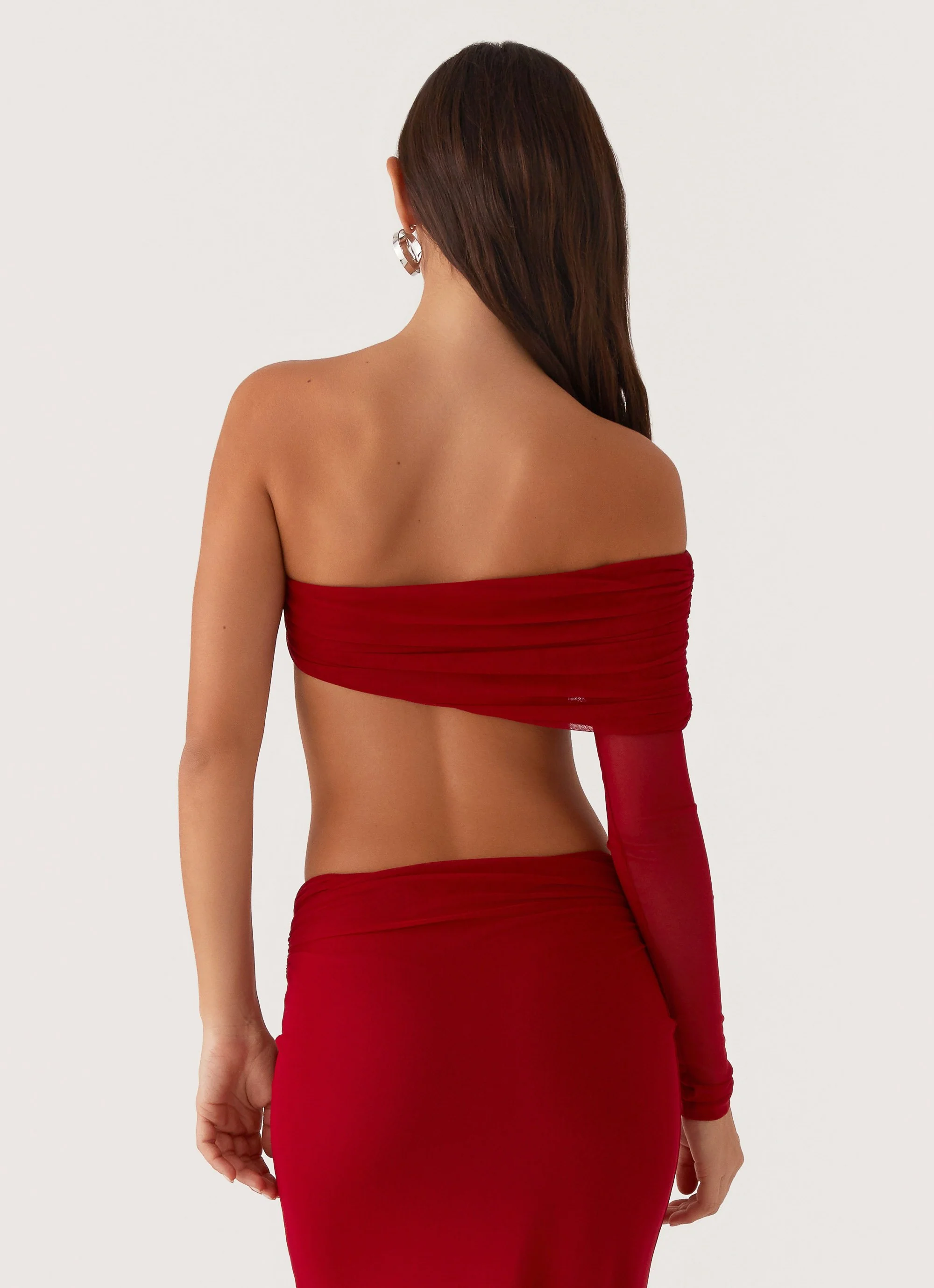 Luella One Shoulder Top - Red - Image 4