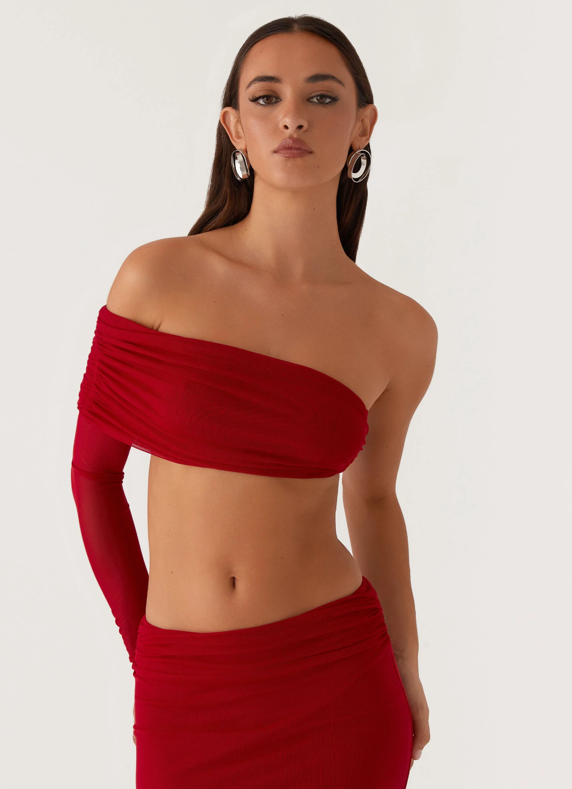 Luella One Shoulder Top - Red - Image 6