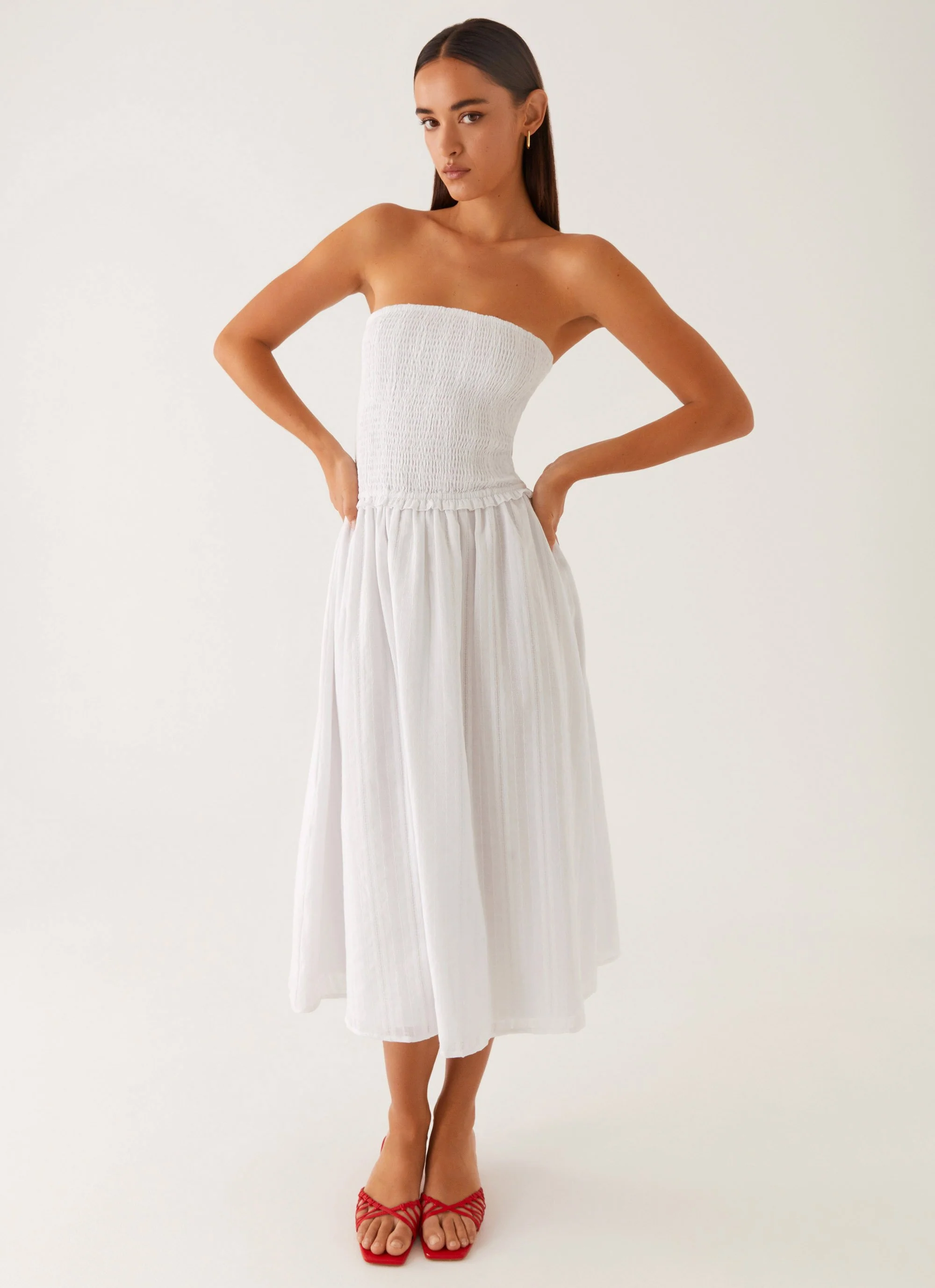 Lulie Shirres Midi Dress - Ivory - Image 5