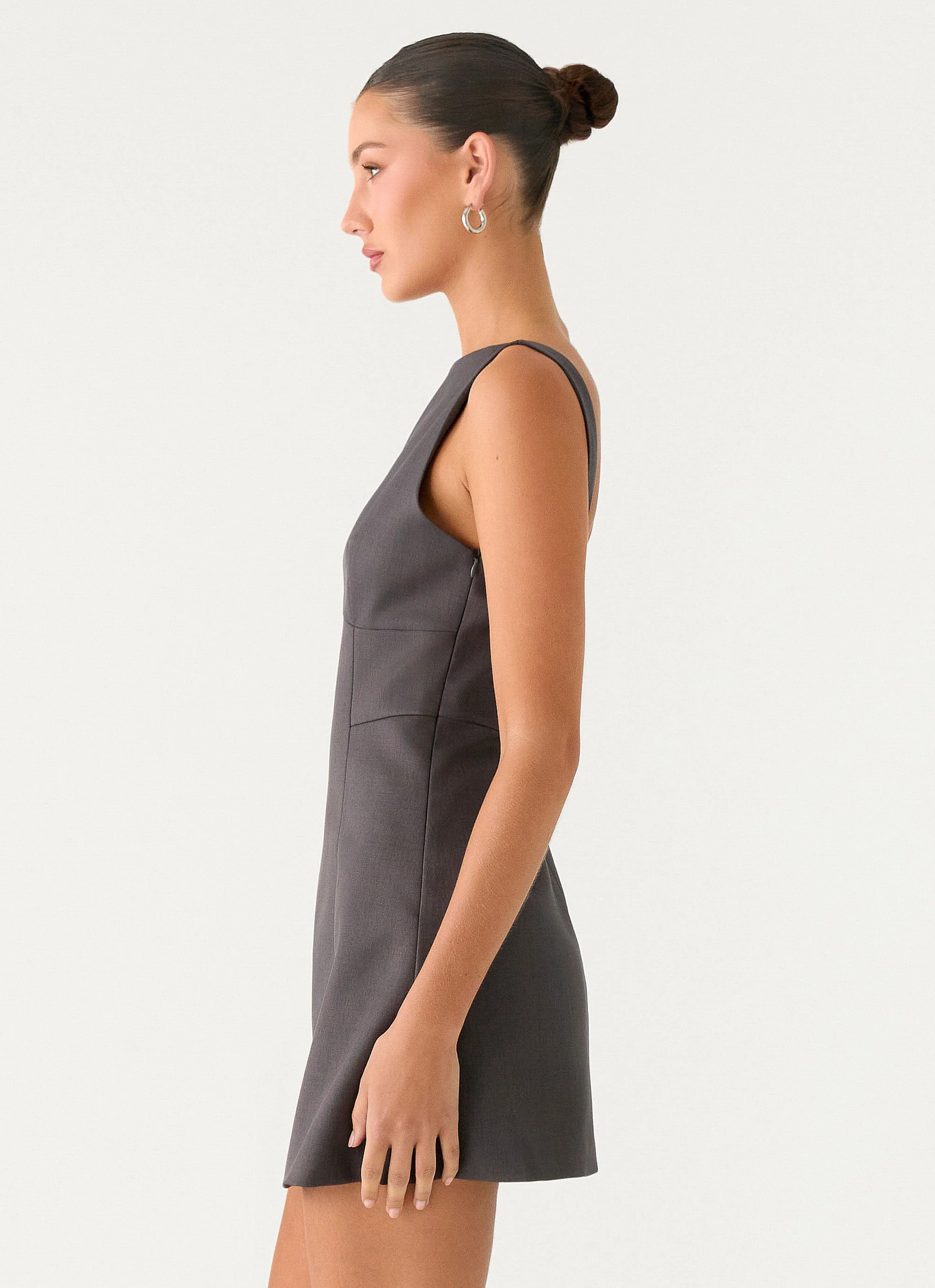 Lulita Mini Dress - Charcoal Grey - Image 3